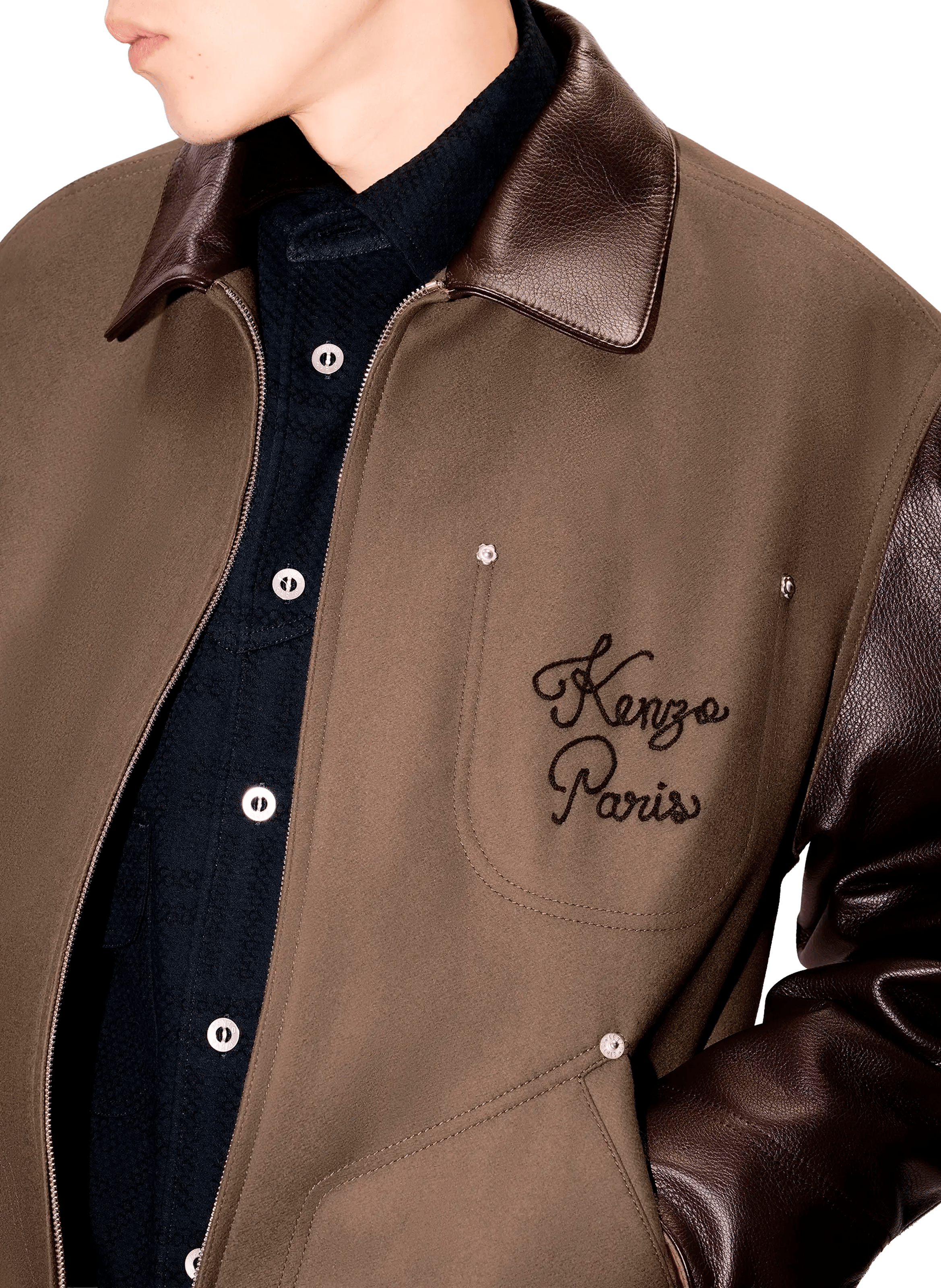 Straight jacket with logo KENZO Brown