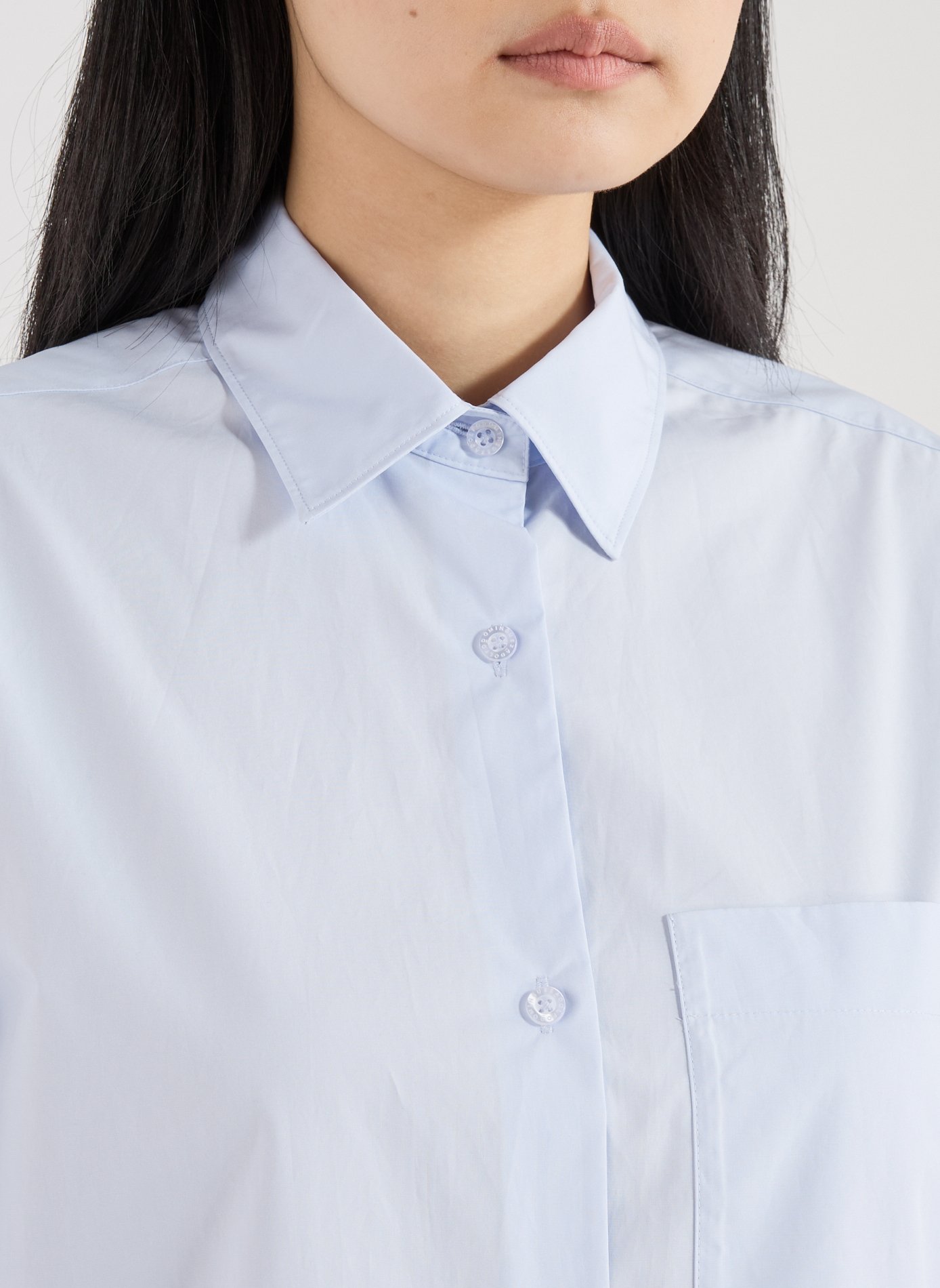 Chemise droite manches longues en coton  ADOLFO DOMINGUEZ Bleu