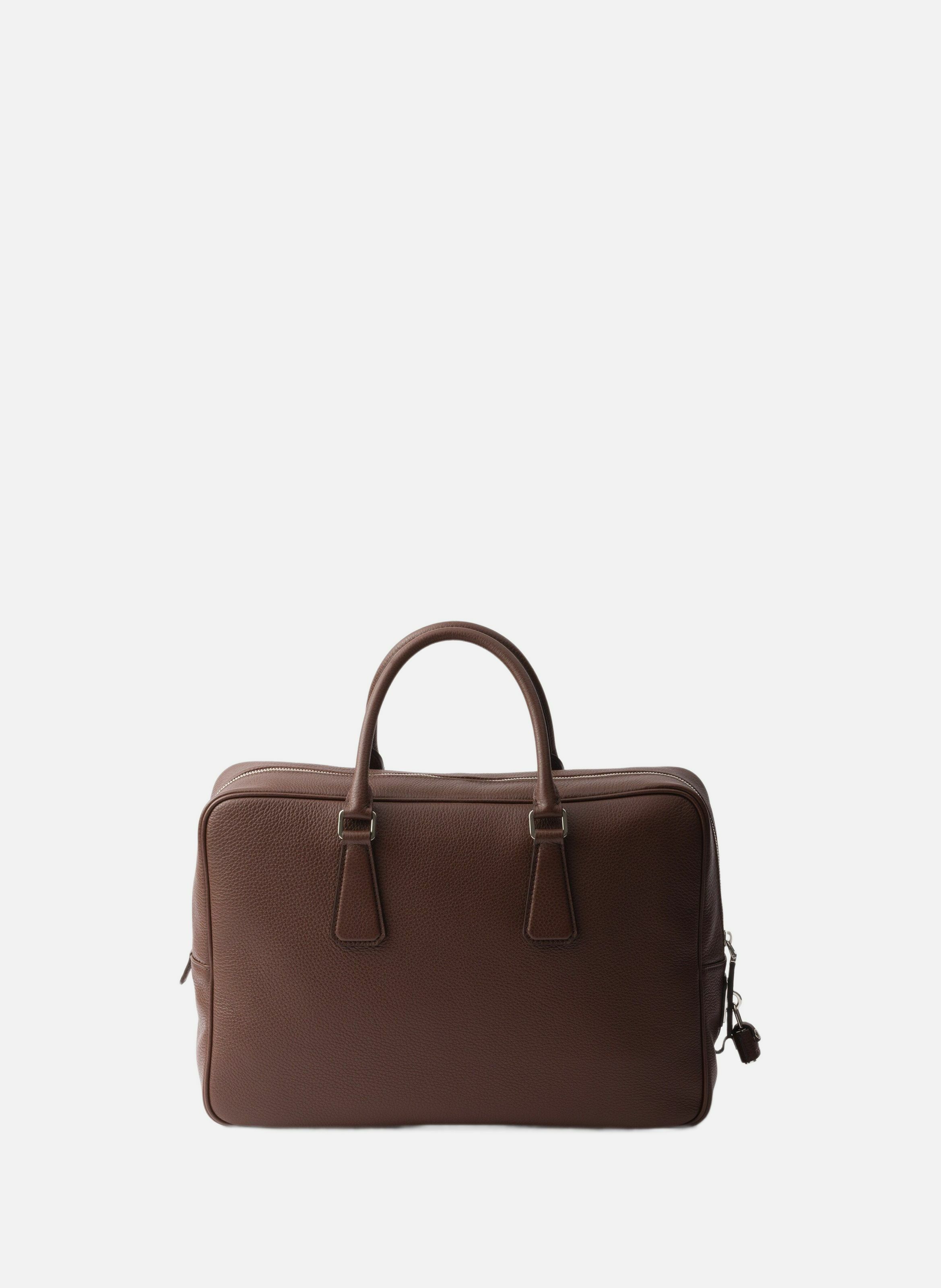 Mallette en cuir PRADA Marron