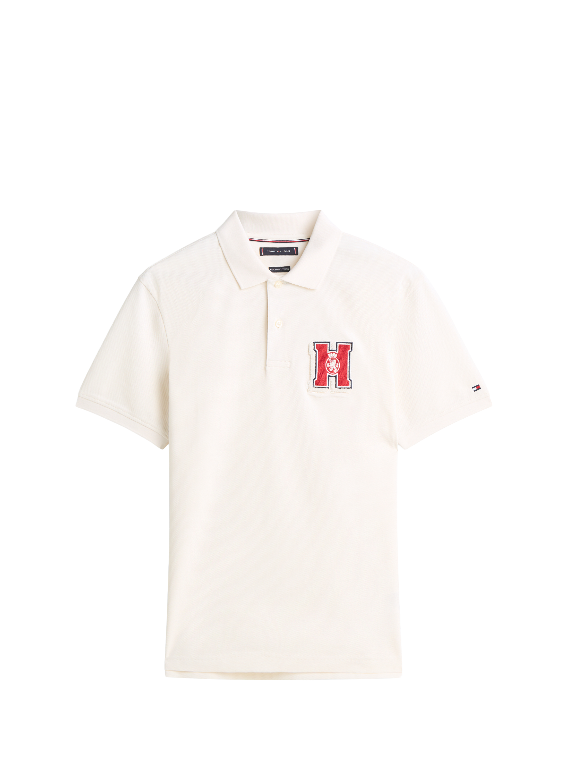 Polo with H Logo in Cotton TOMMY HILFIGER Beige