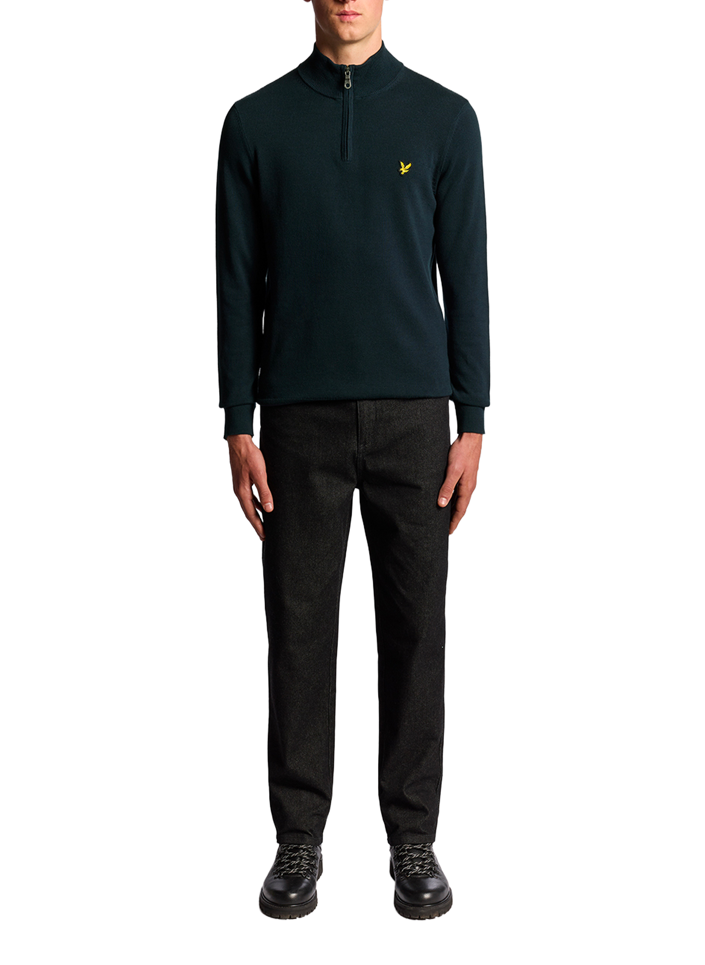 Pull col zippé en coton LYLE & SCOTT Bleu