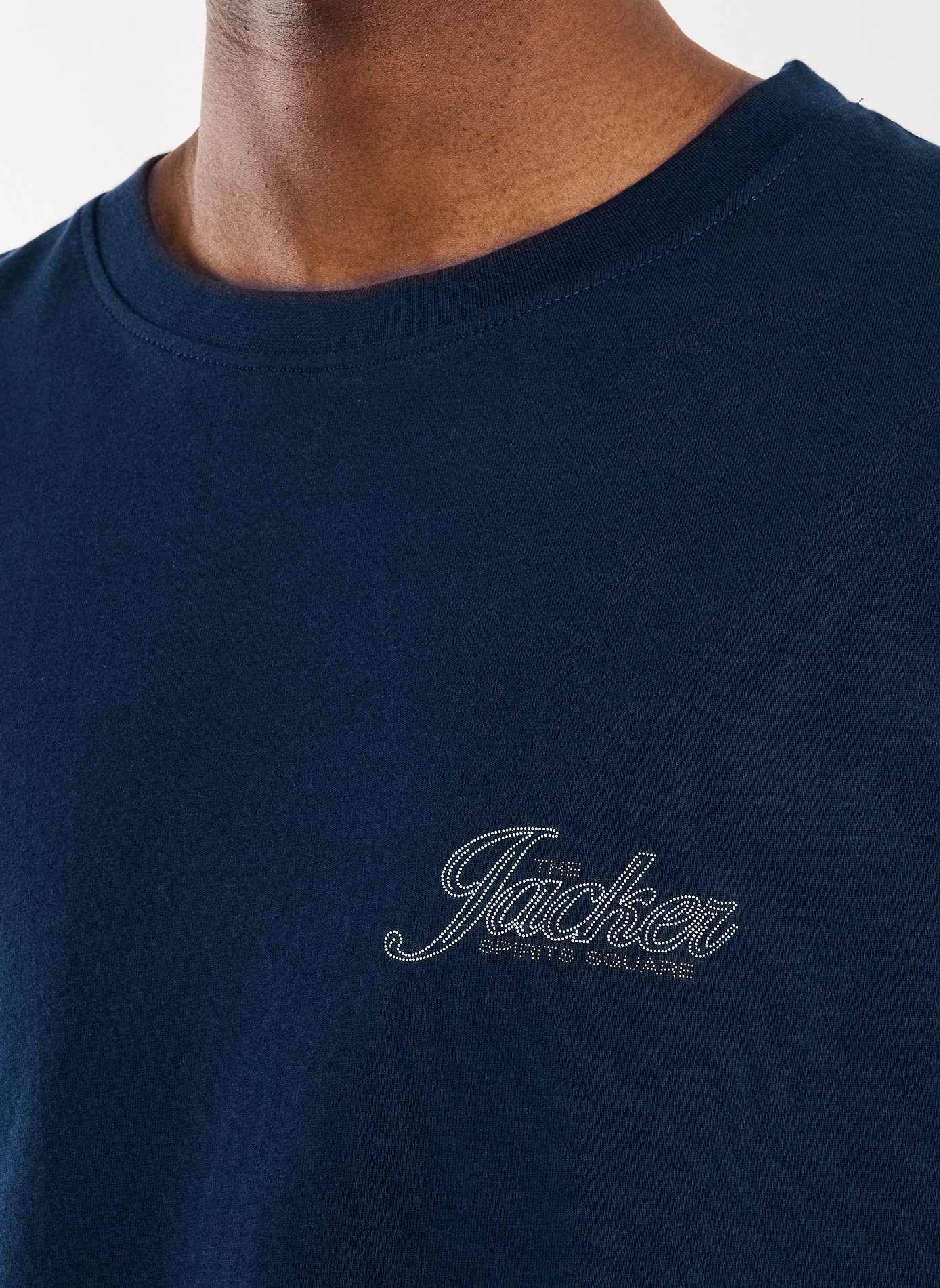 T-Shirt droit manches courtes en coton JACKER. Bleu