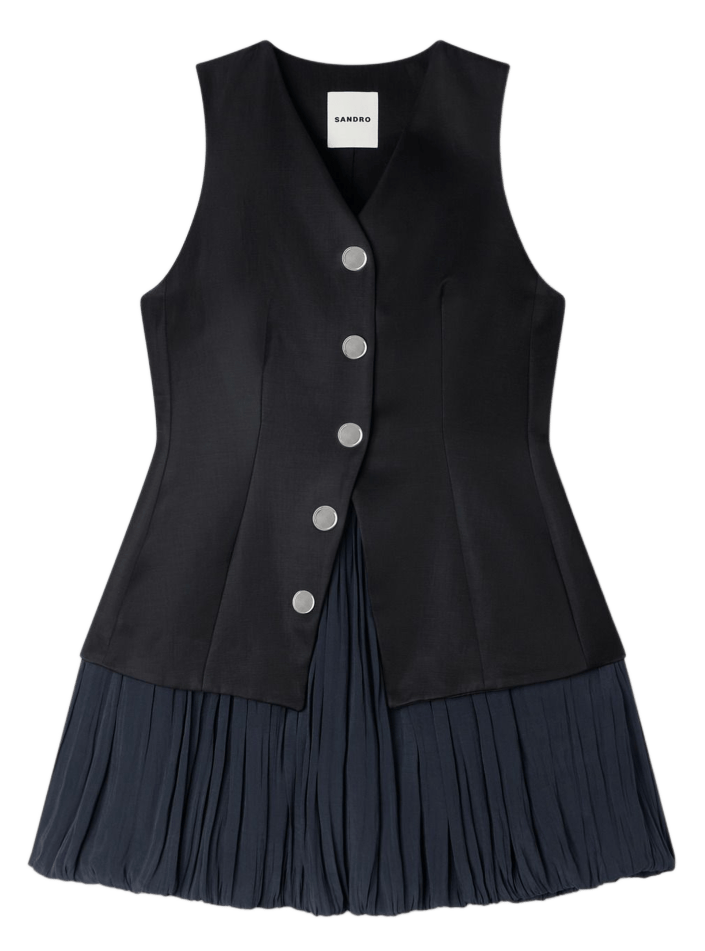 Robe courte col v SANDRO Noir