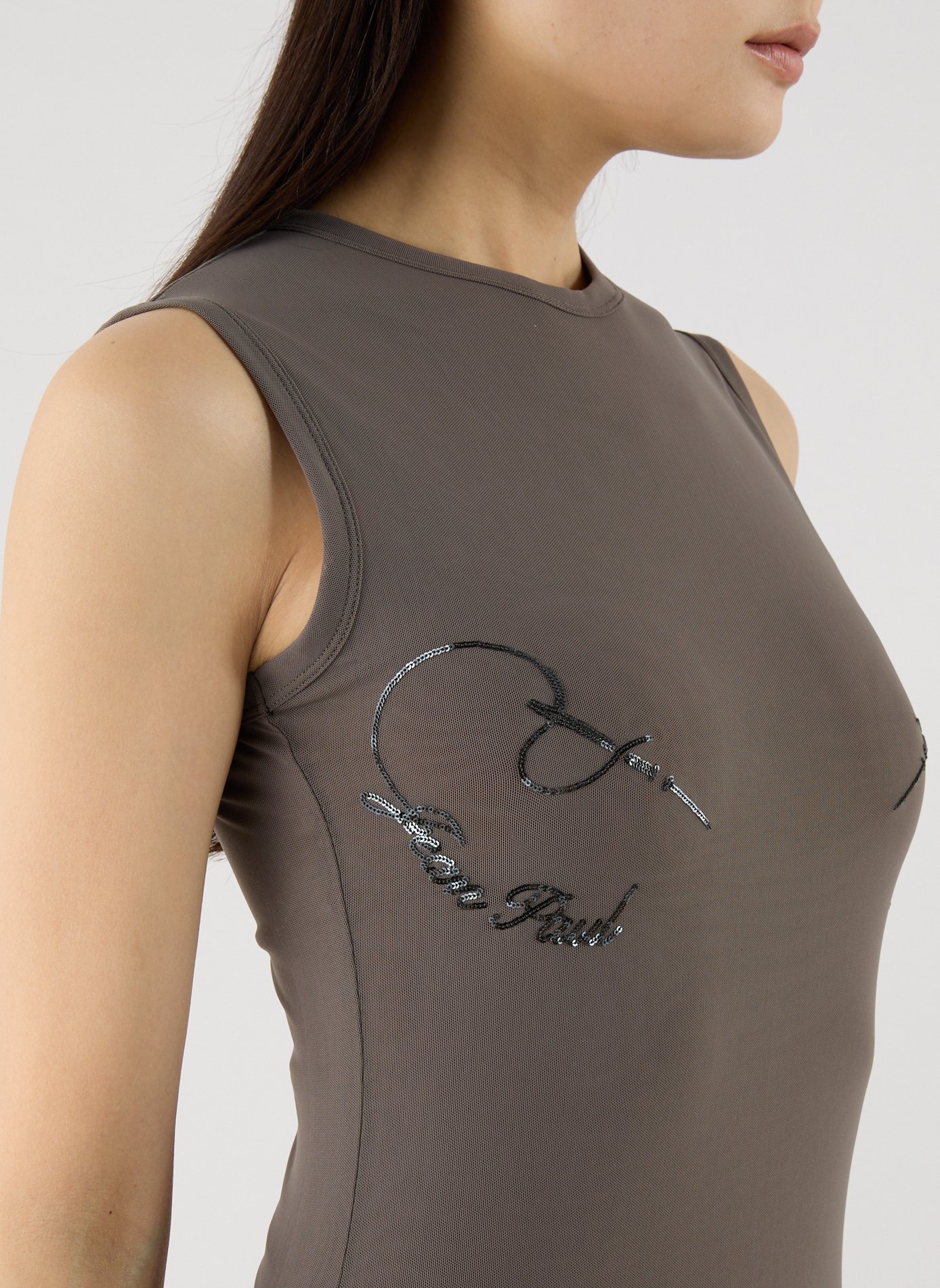 Robe droite longue à col rond JEAN PAUL GAULTIER Gris