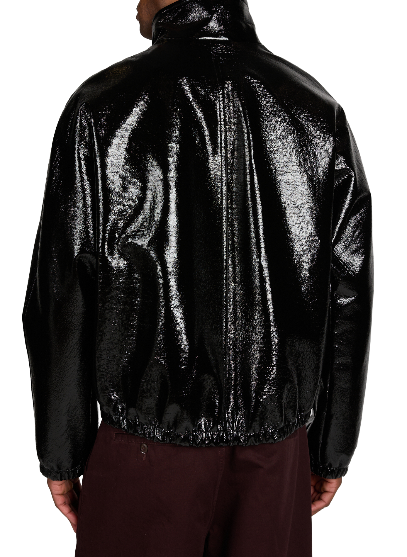 Oversized shiny cotton blend jacket COURRÈGES Black