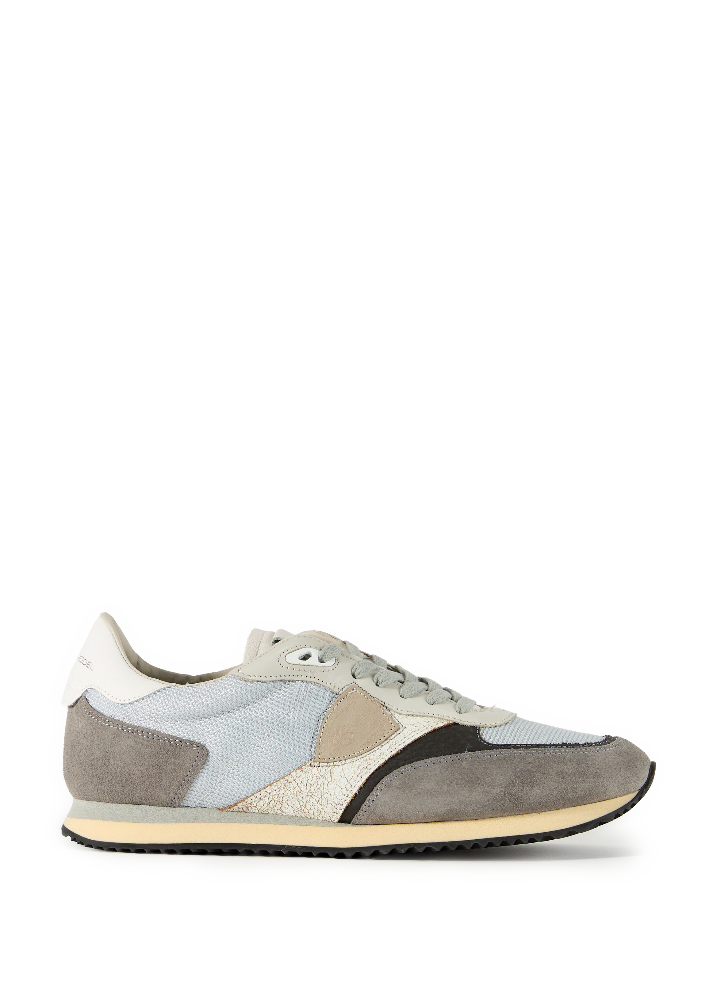 Blville leather and mixed cotton sneakers PHILIPPE MODEL Grey