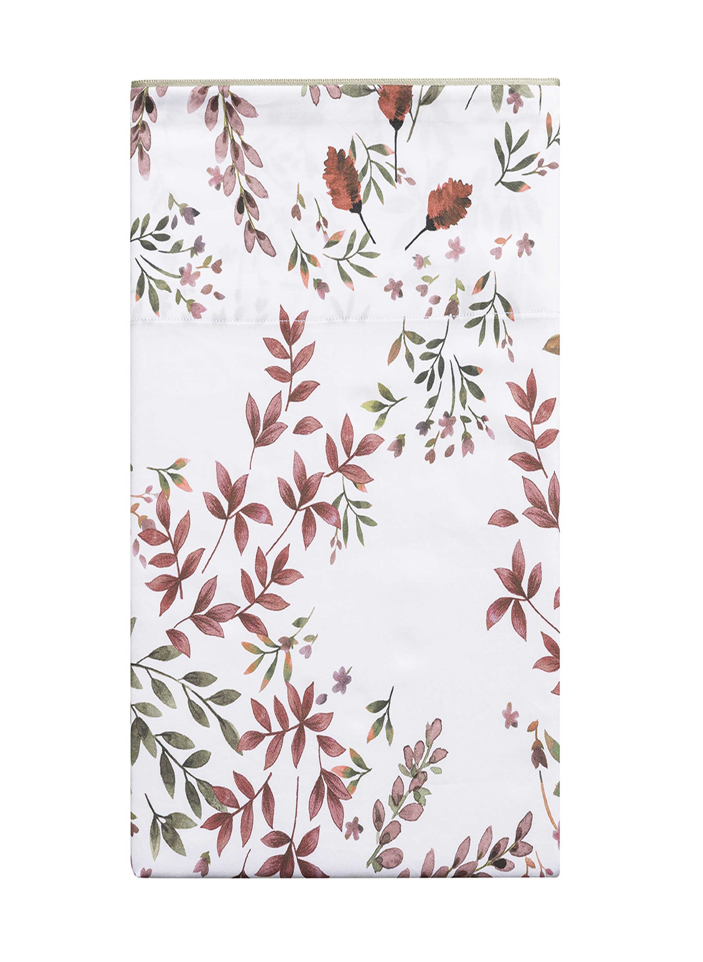 Drap plat imprimé en satin de coton bio, tourbillon ALEXANDRE TURPAULT Rouge