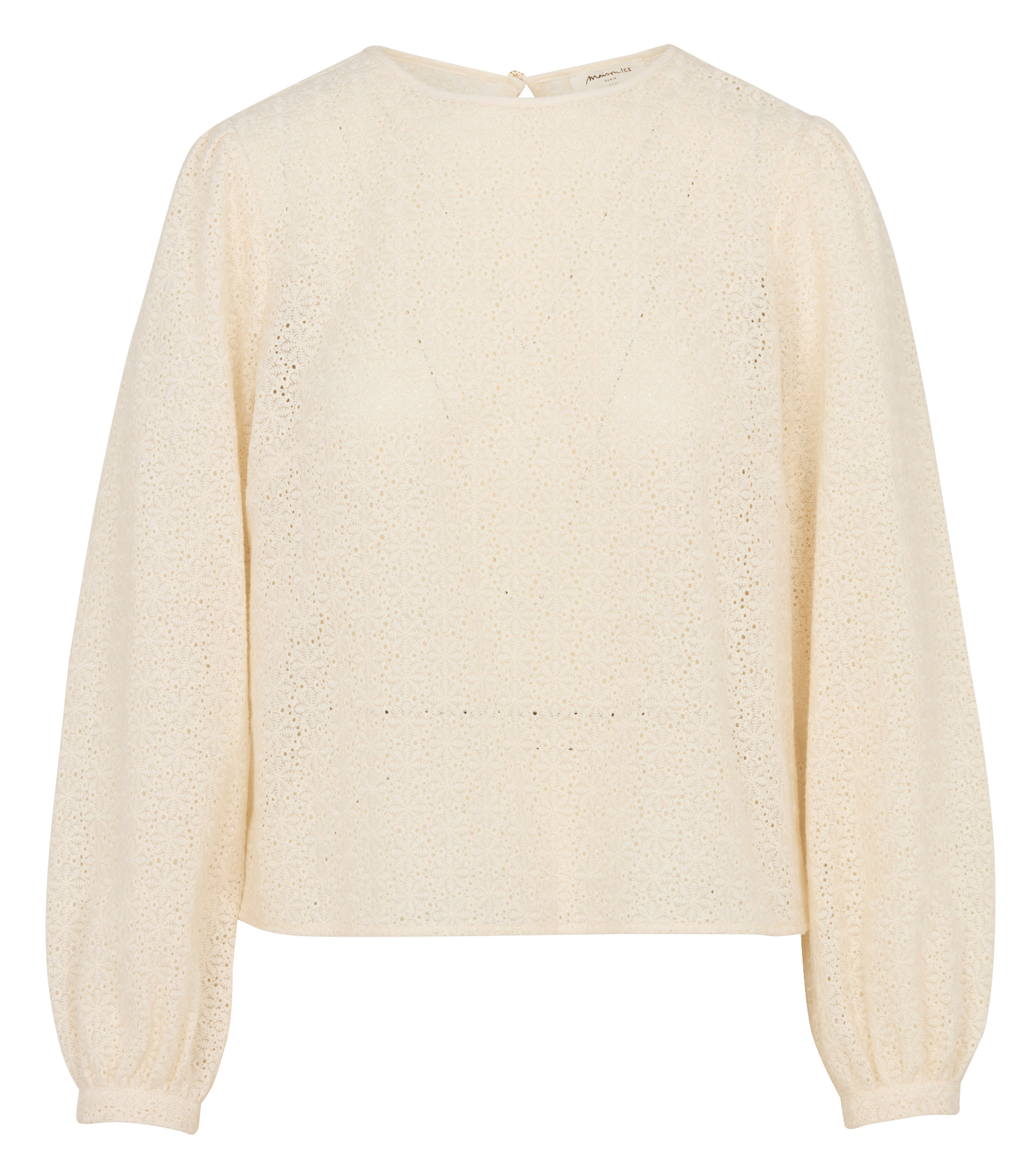 Top droit manches longues brodé dalma MAISON 123 Beige