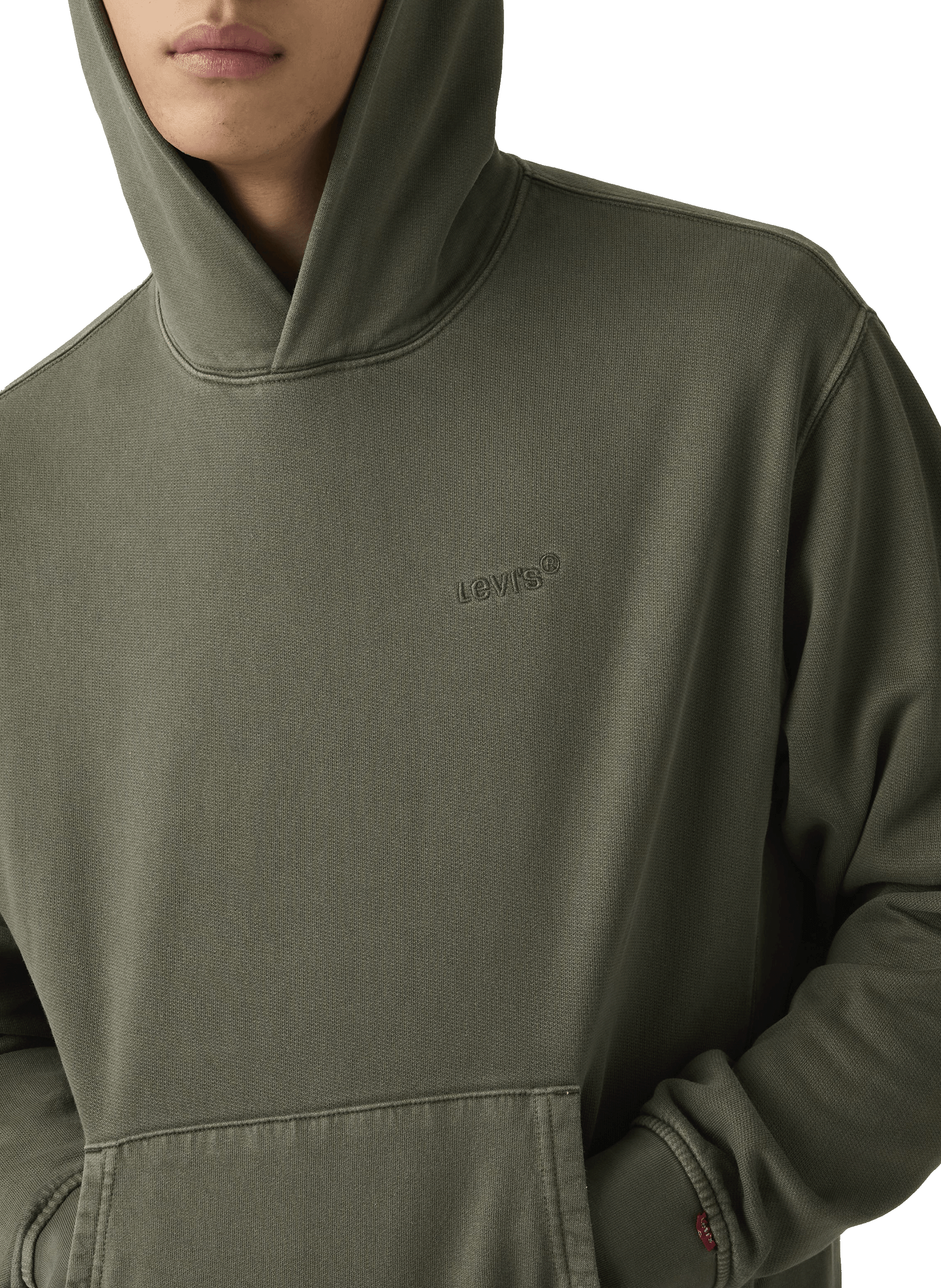 Sweat droit à capuche en coton mélangé LEVI'S Vert
