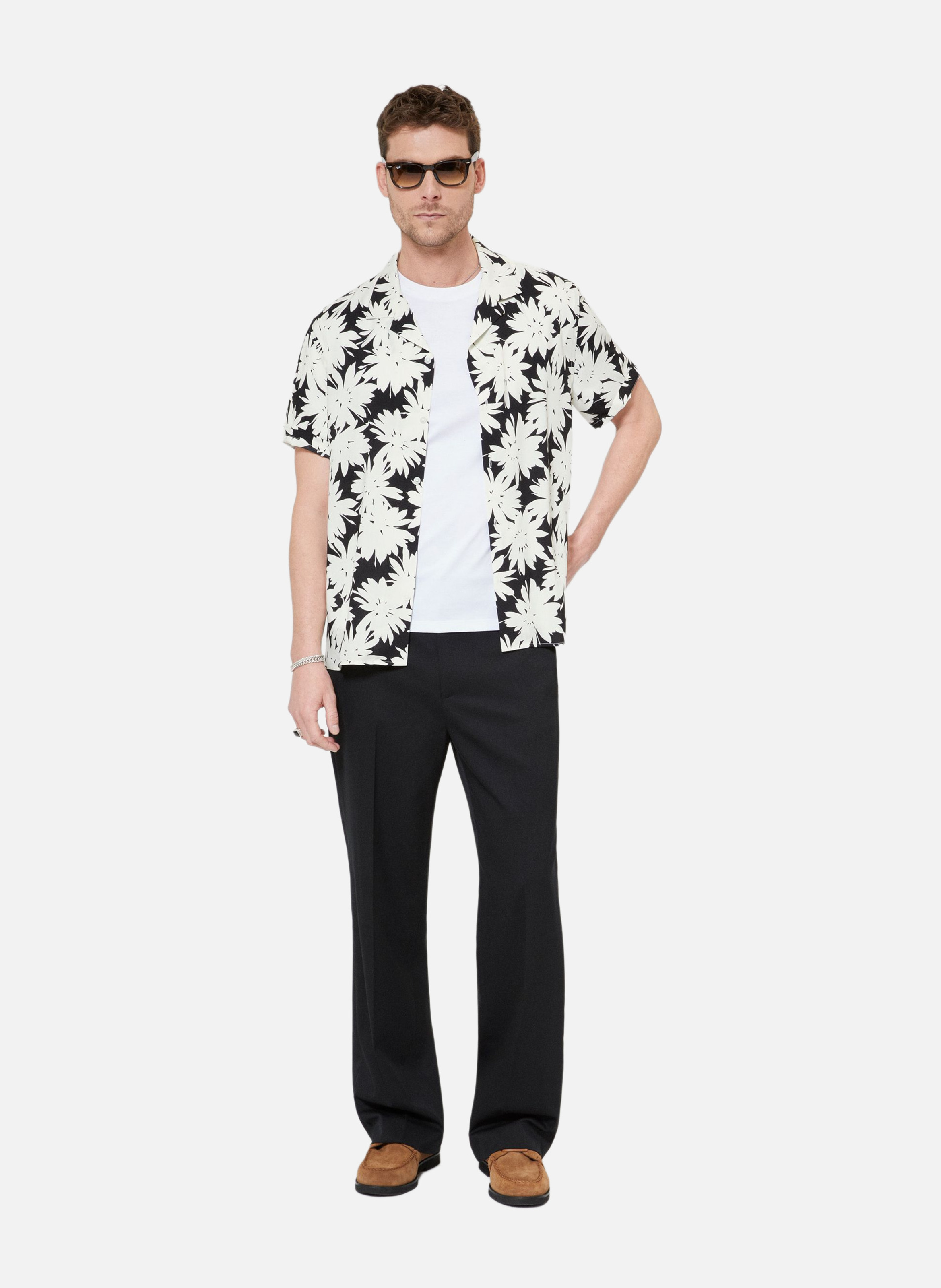 Chemise manches courtes imprimé fleuri THE KOOPLES Noir