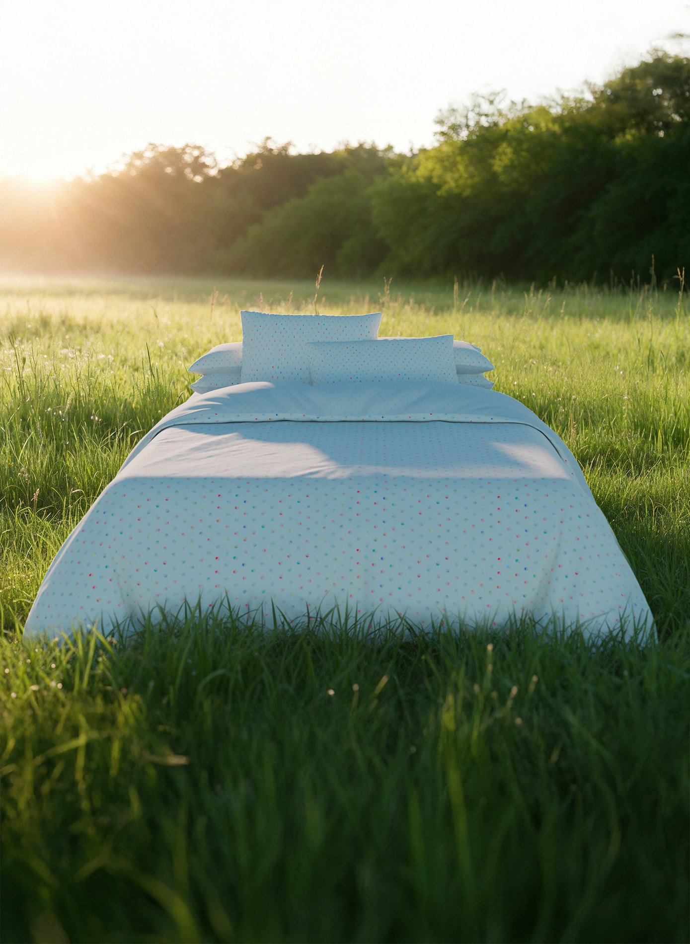 Pack housse de couette + taie(s) d'oreiller le bonbon ANNE DE SOLENE Beige