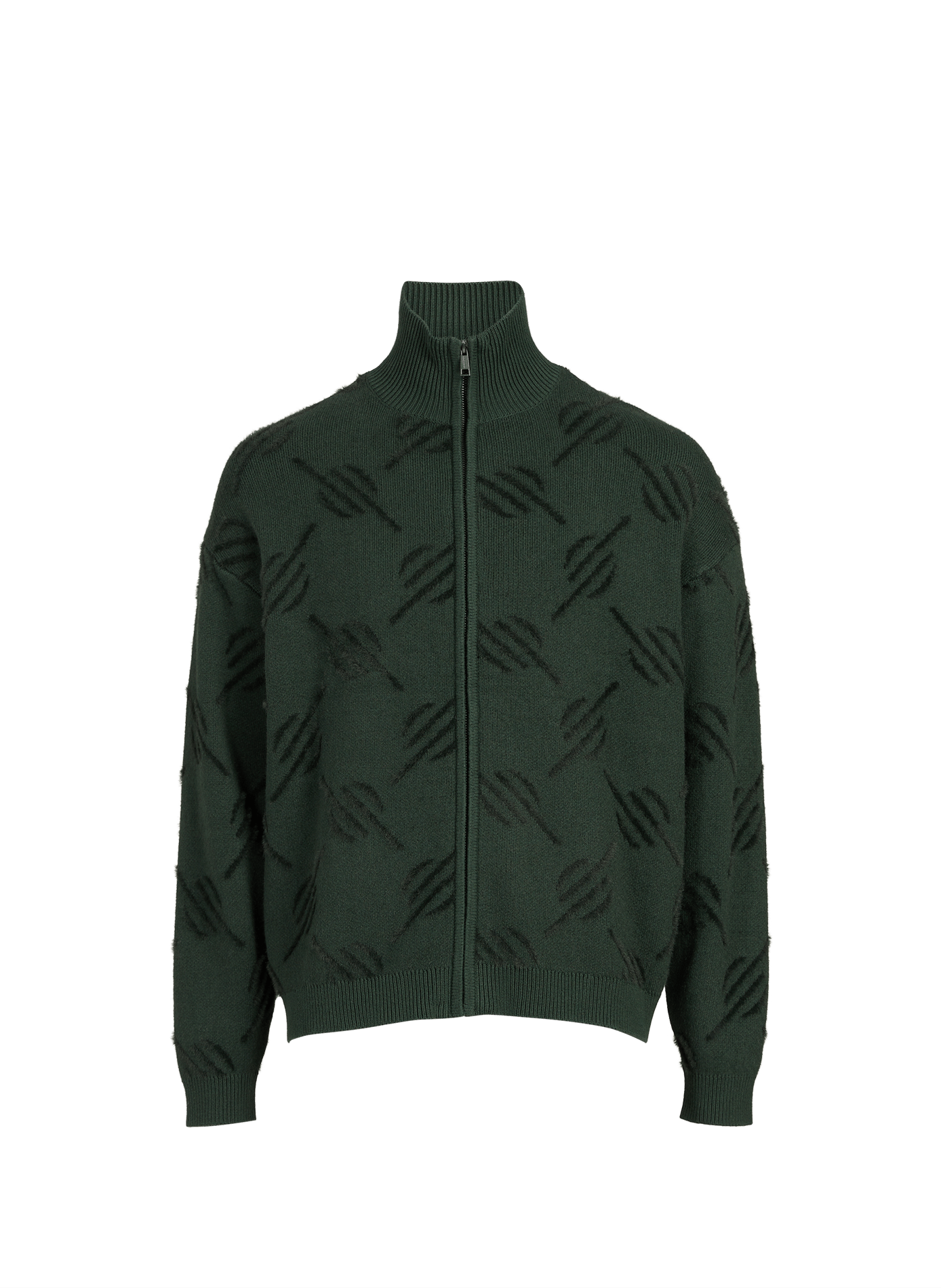 Straight zip-up cotton sweater DAILY PAPER Green