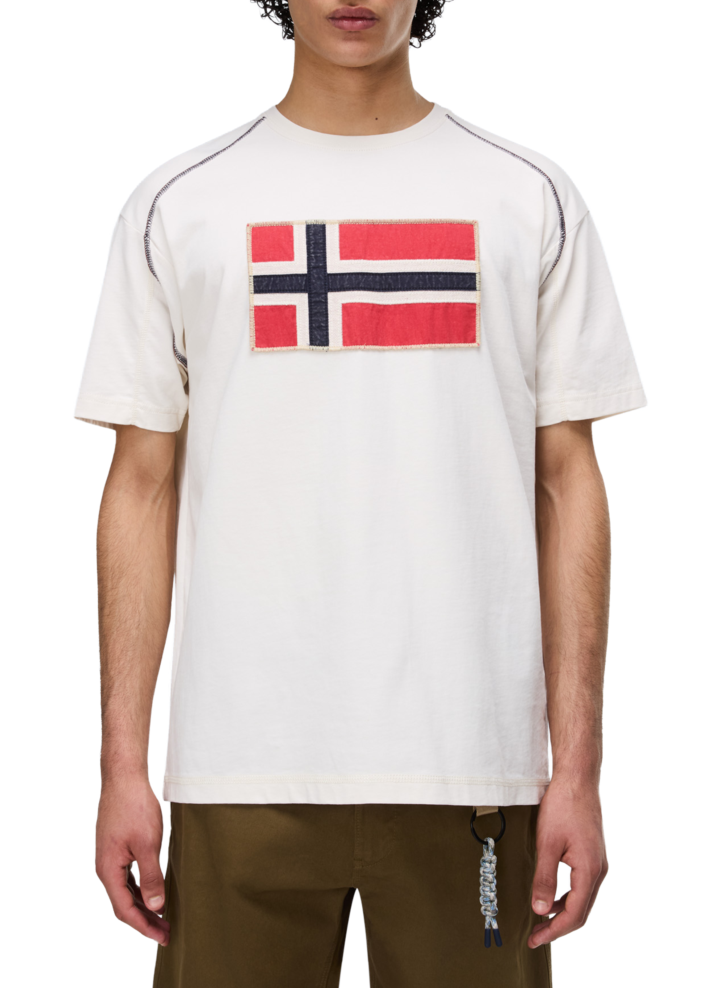 T-shirt droit imprimé Reflect en coton NAPAPIJRI Blanc