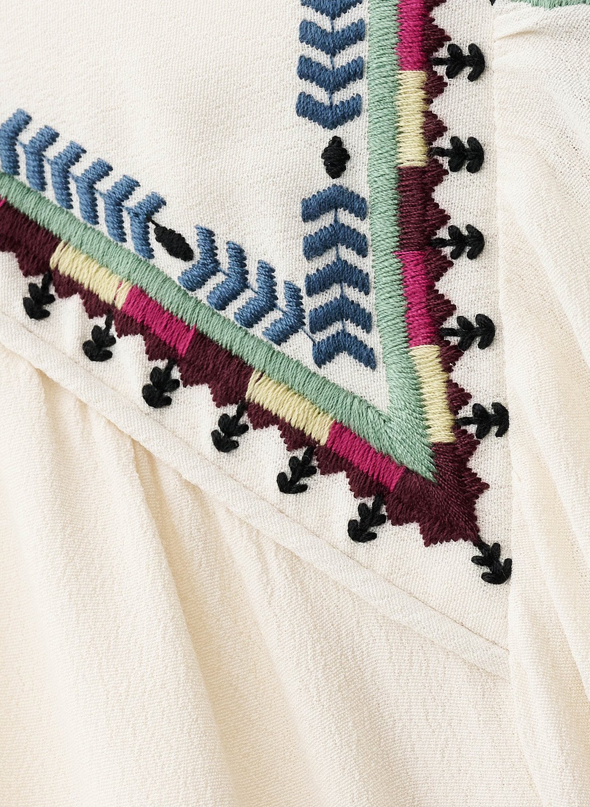 Robe longue droite brodée tina BA&SH Beige