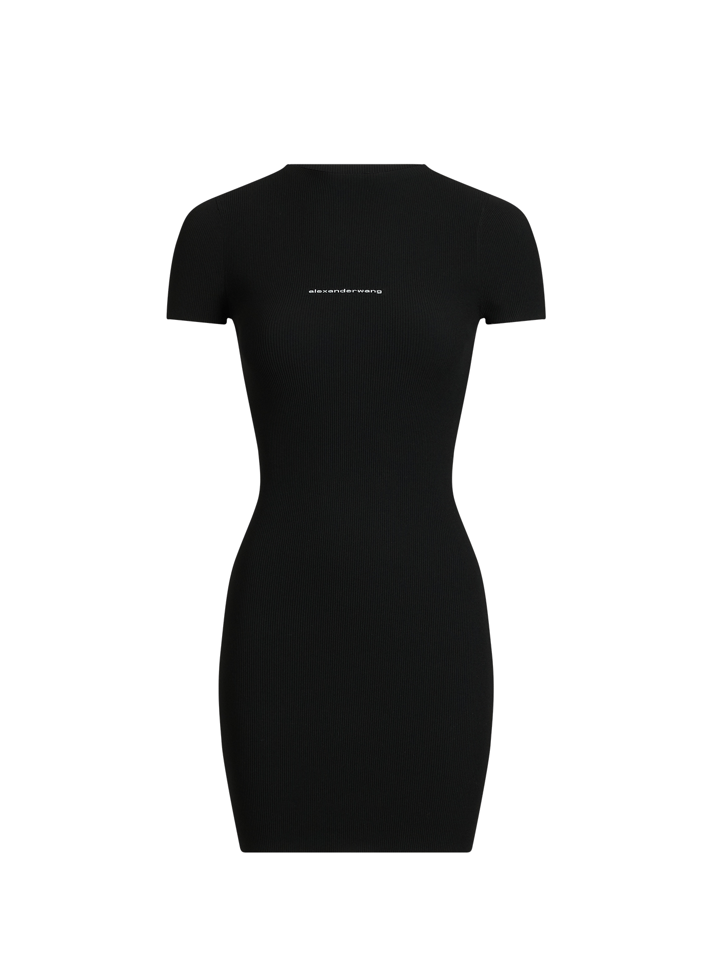 Robe courte ajustée col rond ALEXANDER WANG Noir