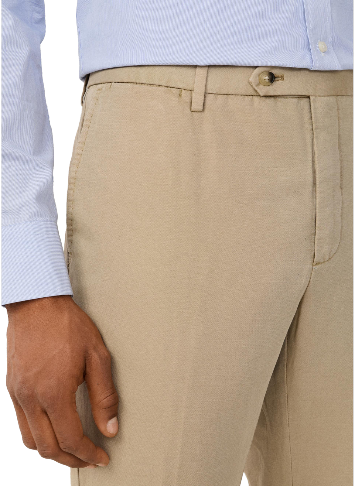 Kensington slim chino pants in linen and cotton HACKETT Beige