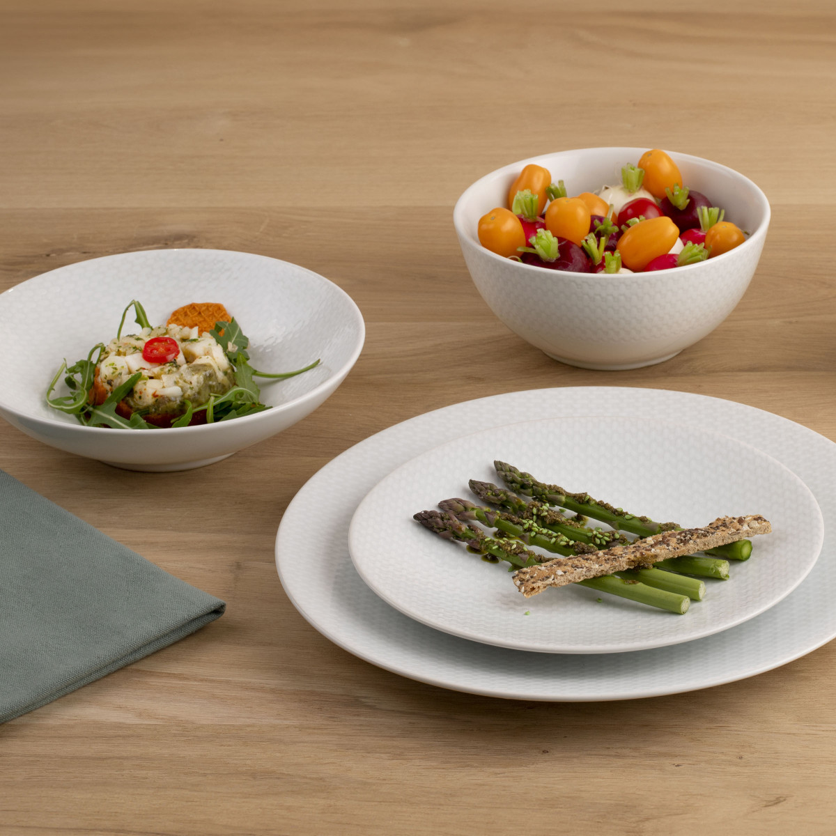 Izy - assiette salade et pâtes (lot de 6) MEDARD DE NOBLAT Blanc
