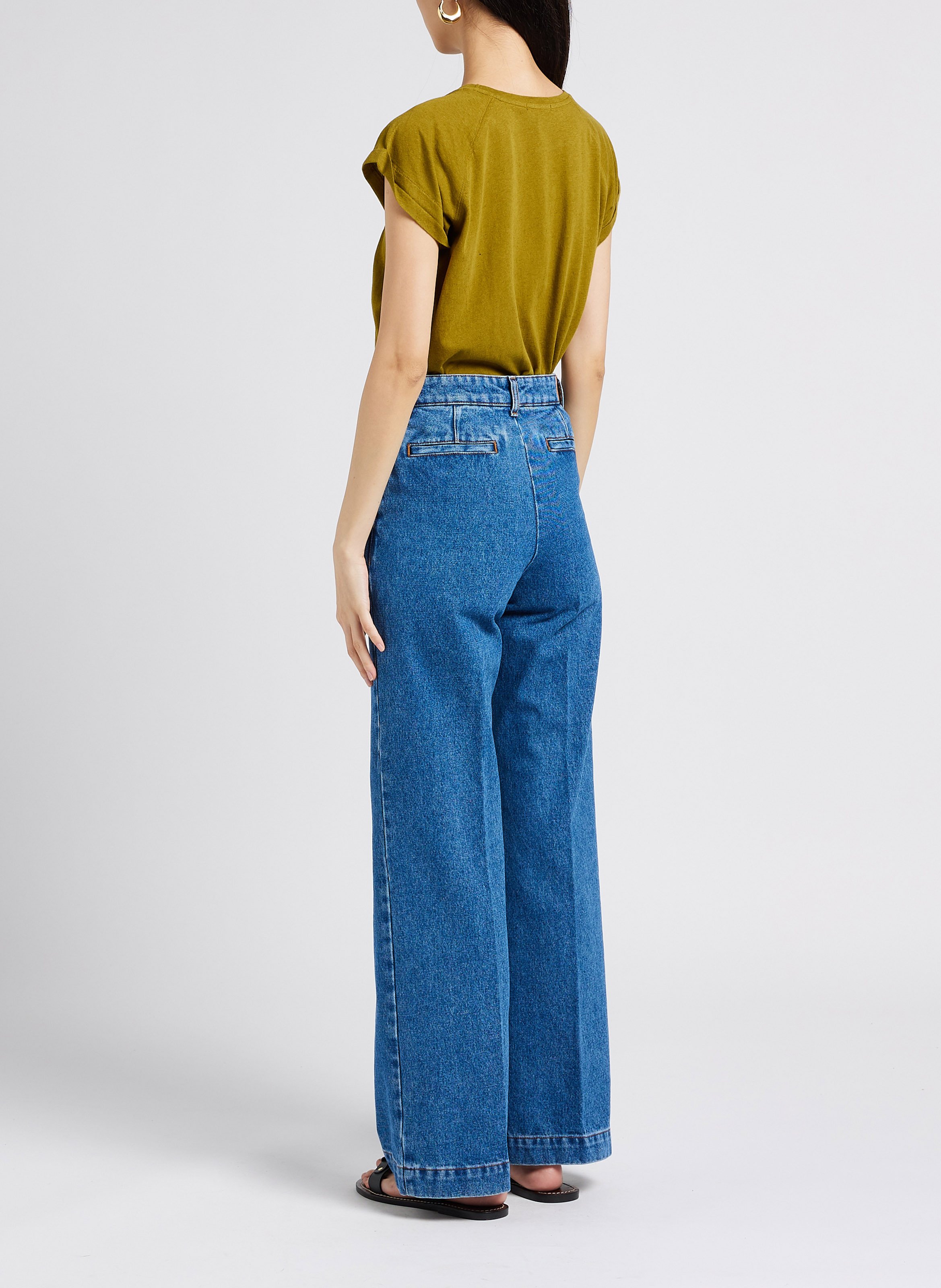 Jean boot-cut en coton california SOEUR Bleu