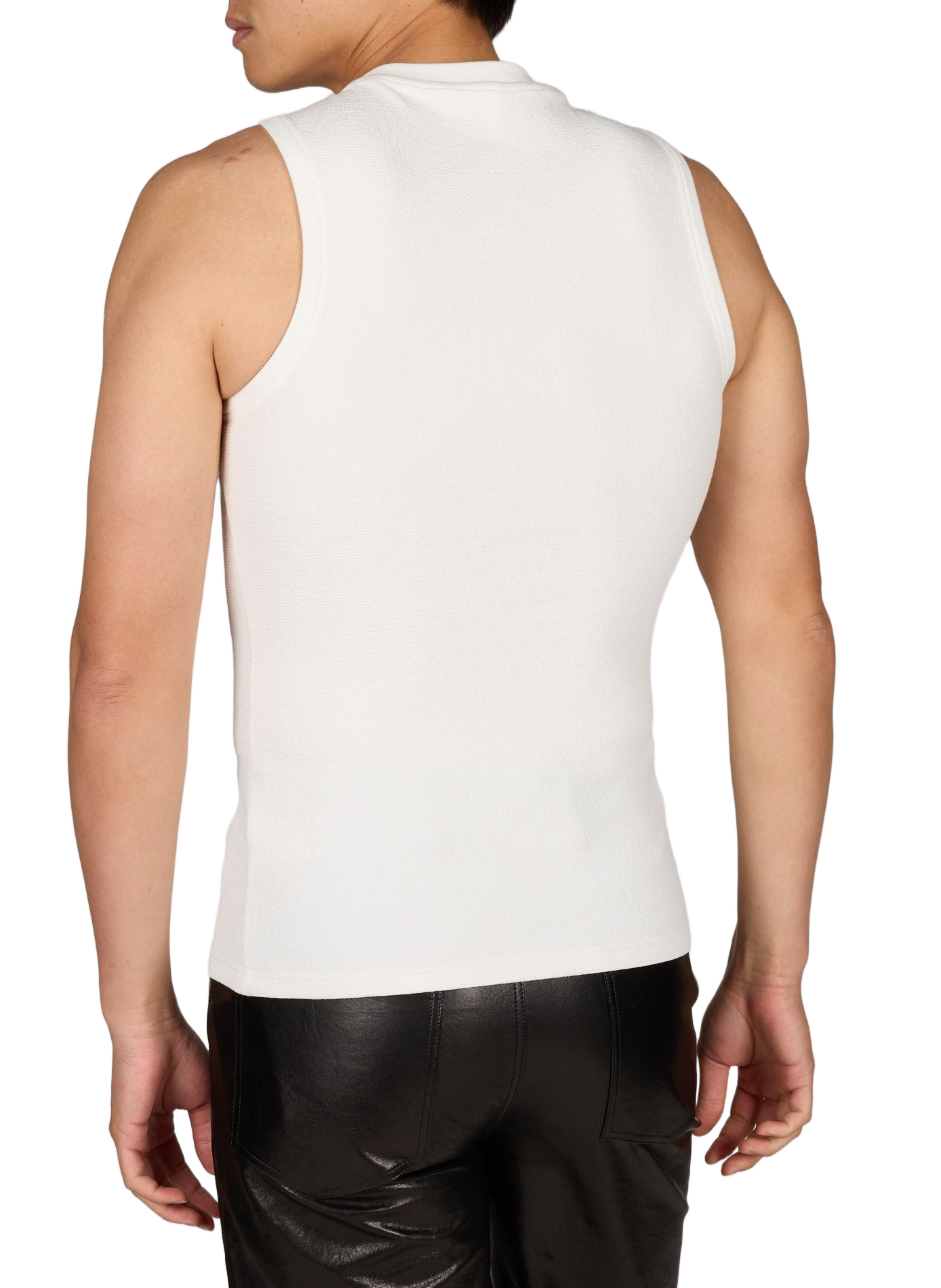 Textured round neck tank top SEAN SUEN White