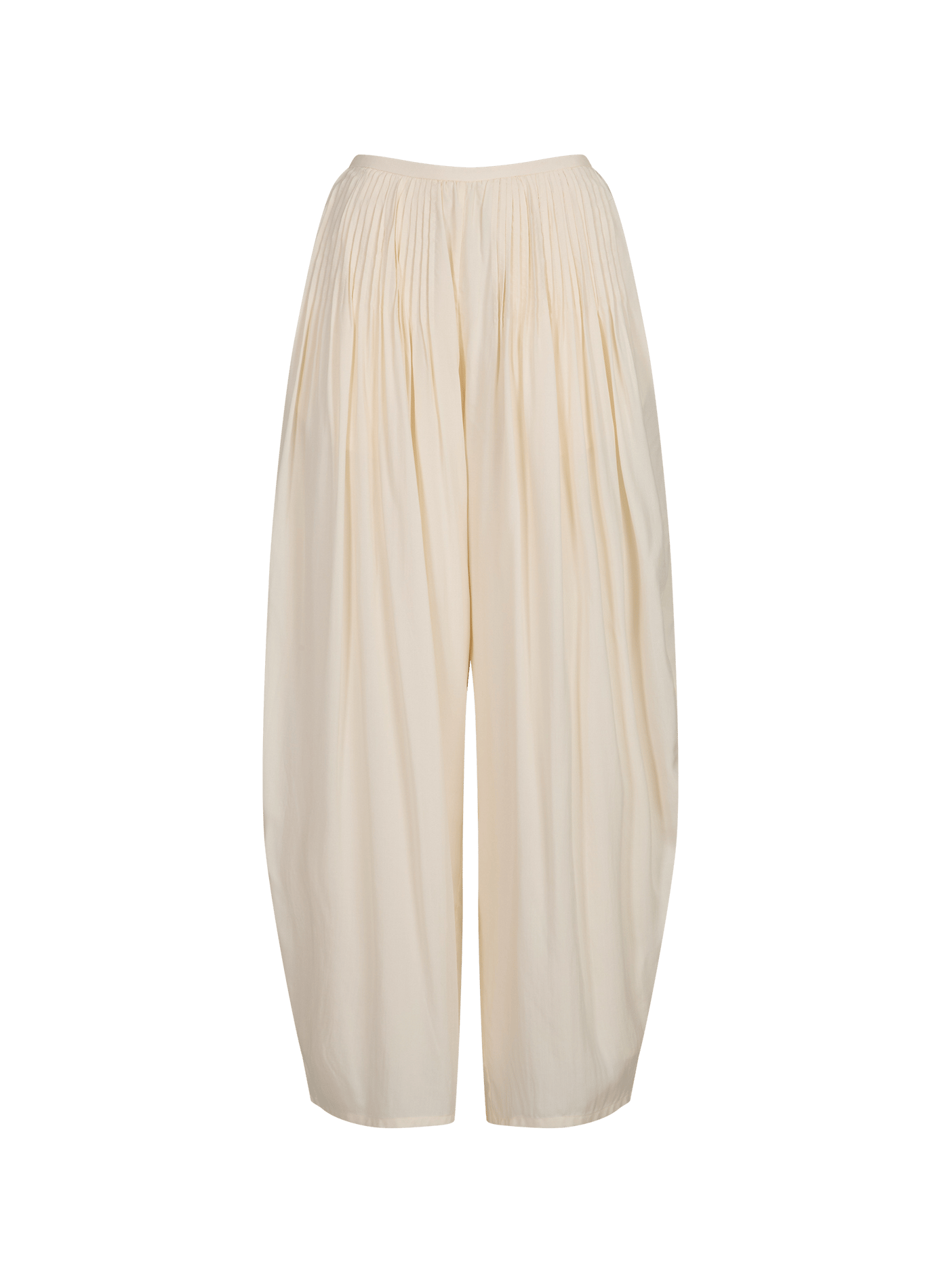 Wide-legged pants with pleats in modal and silk LAMRONS Beige