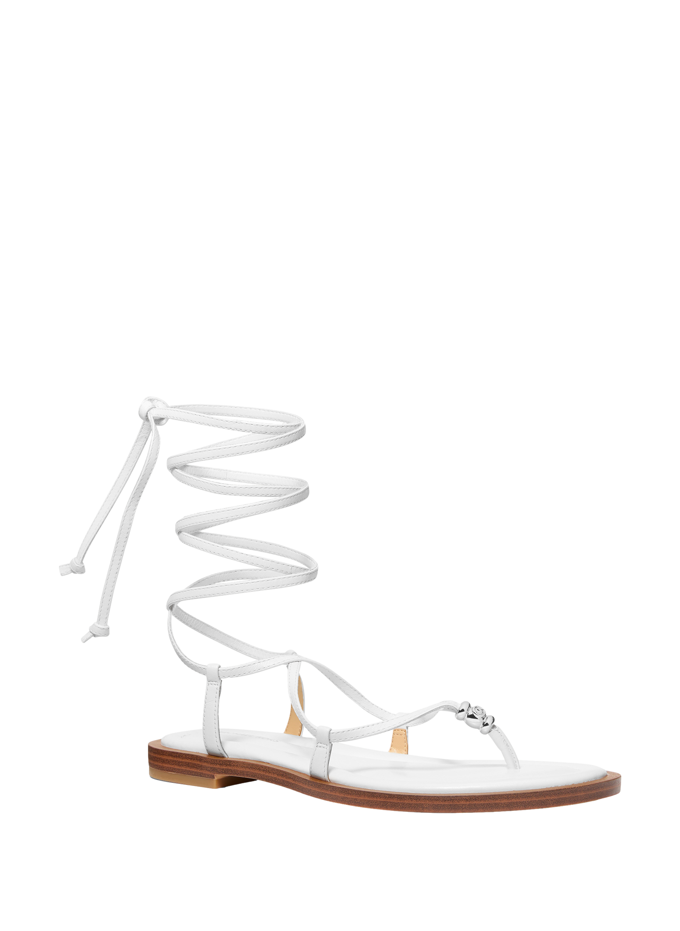 Sandales à lacets Khloe en cuir travaillé MICHAEL KORS White