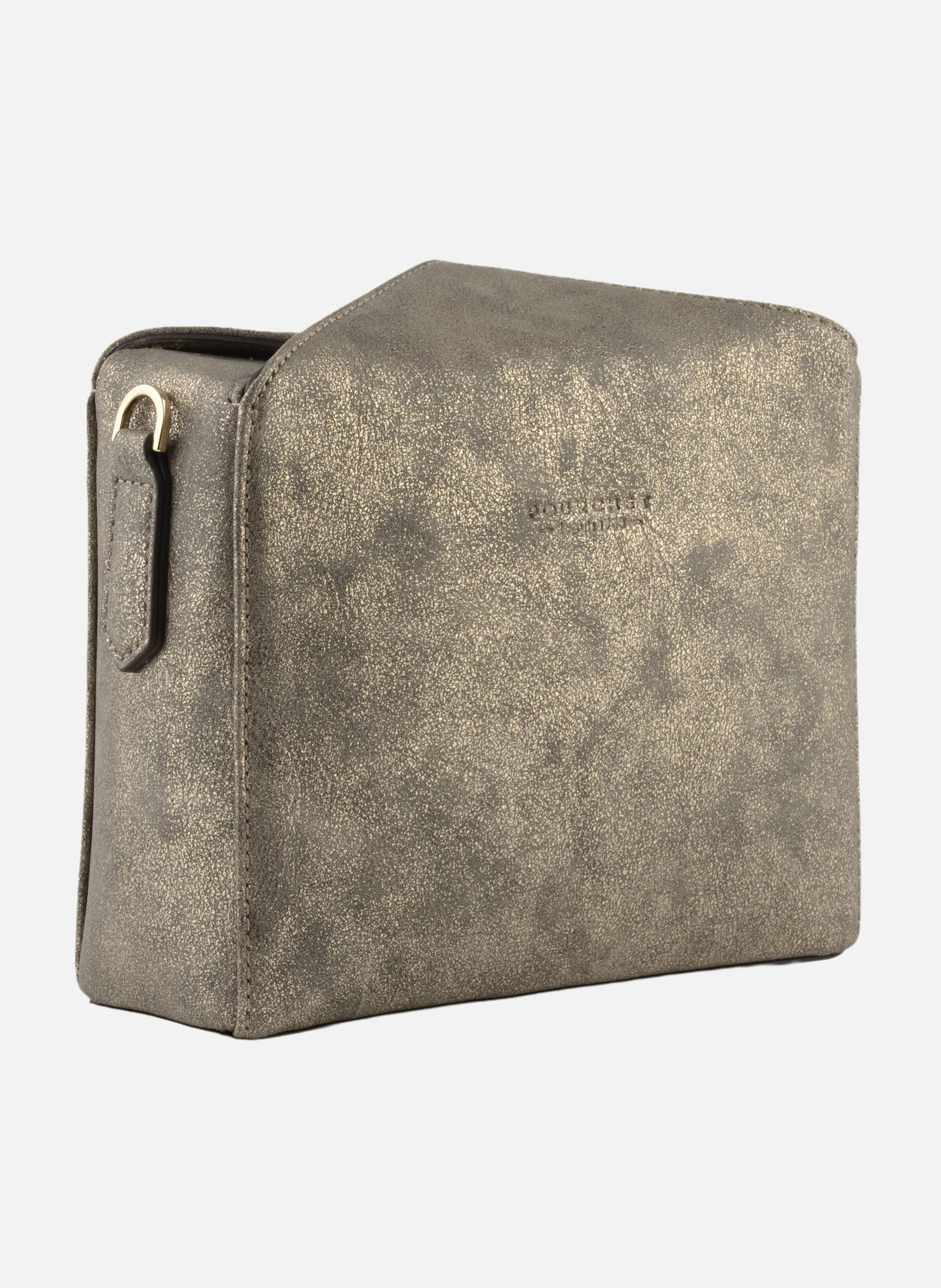 Cassetta vernis | sac porté épaule en cuir de vachette | Doré POURCHET Femme