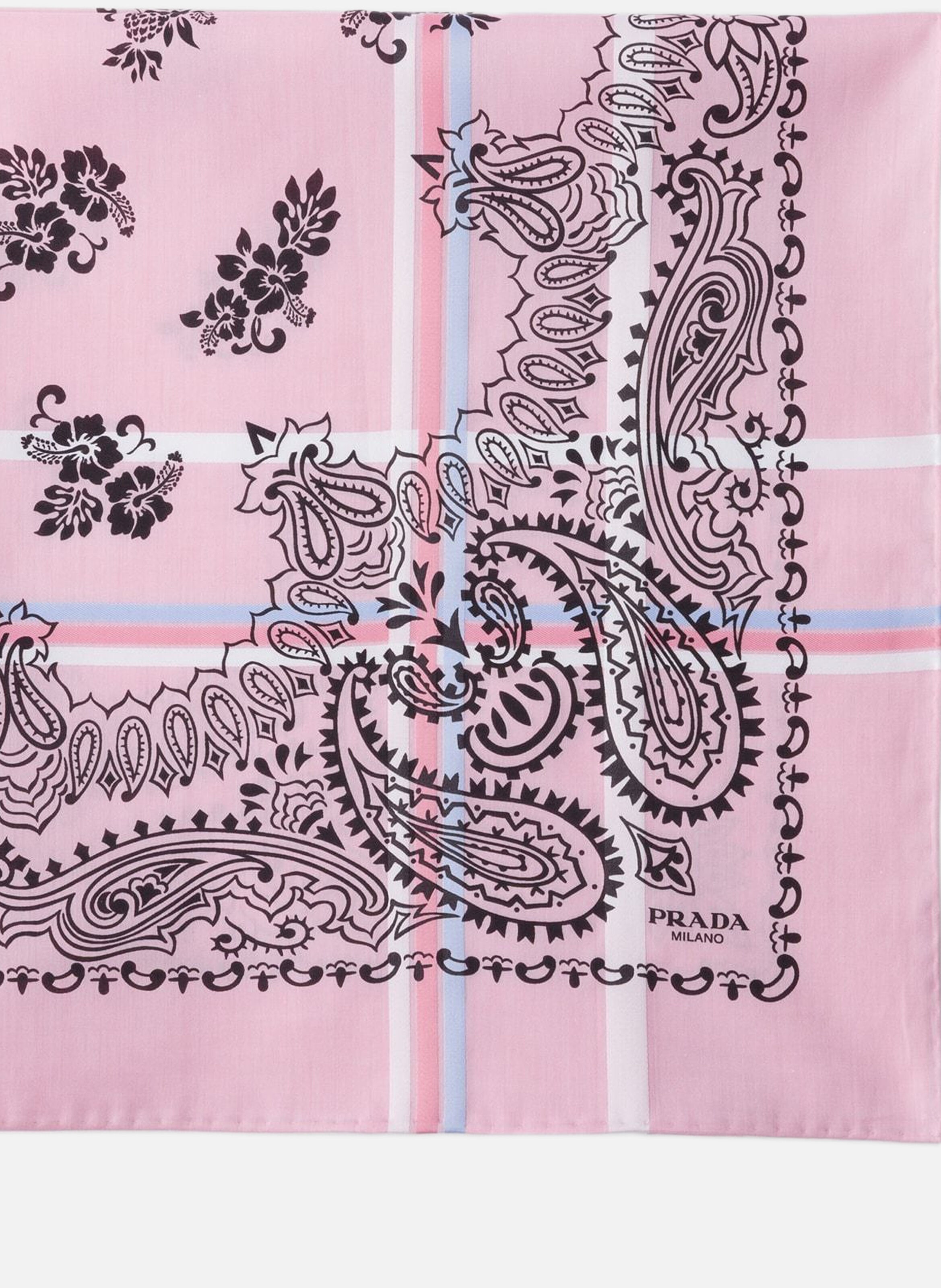 Foulard en coton imprimé 65 PRADA Rose