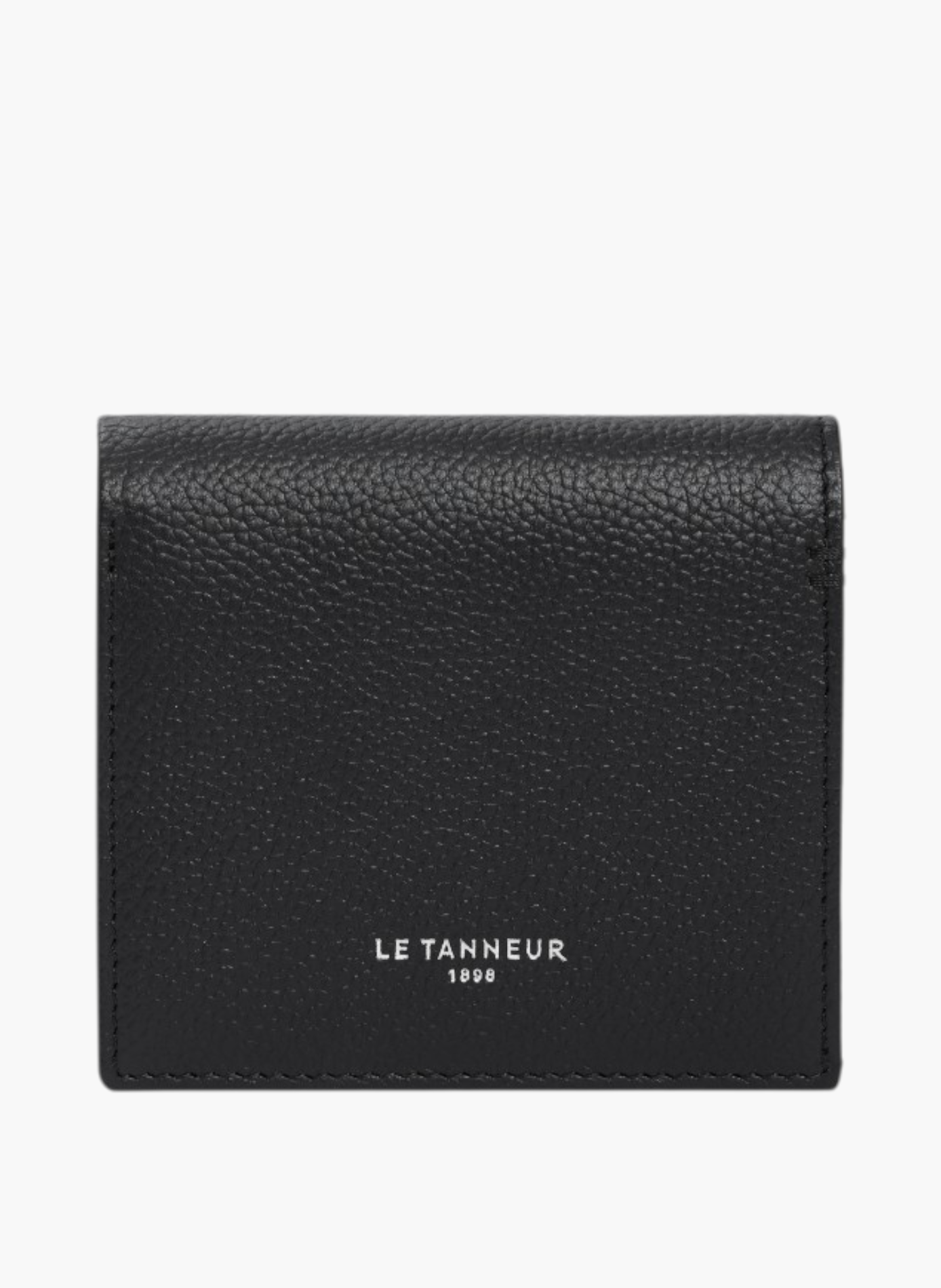 Porte monnaie boîte avec poche billets lucien en cuir grainé LE TANNEUR Noir
