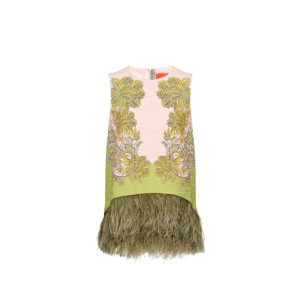 Top sans manches à plumes en coton mélangé Top sans manches à plumes en coton mélangé