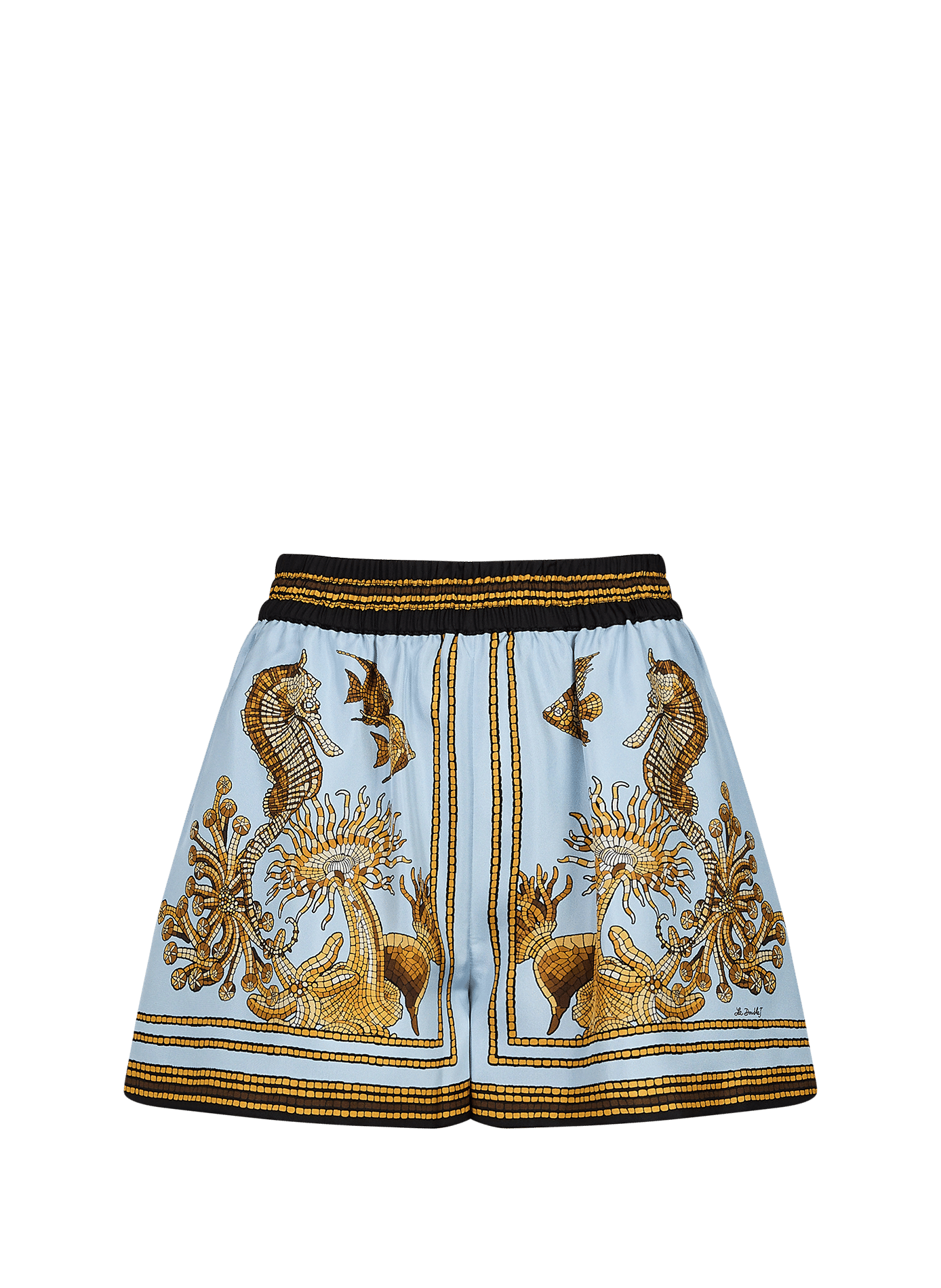 Printed silk shorts  LA DOUBLEJ Blue