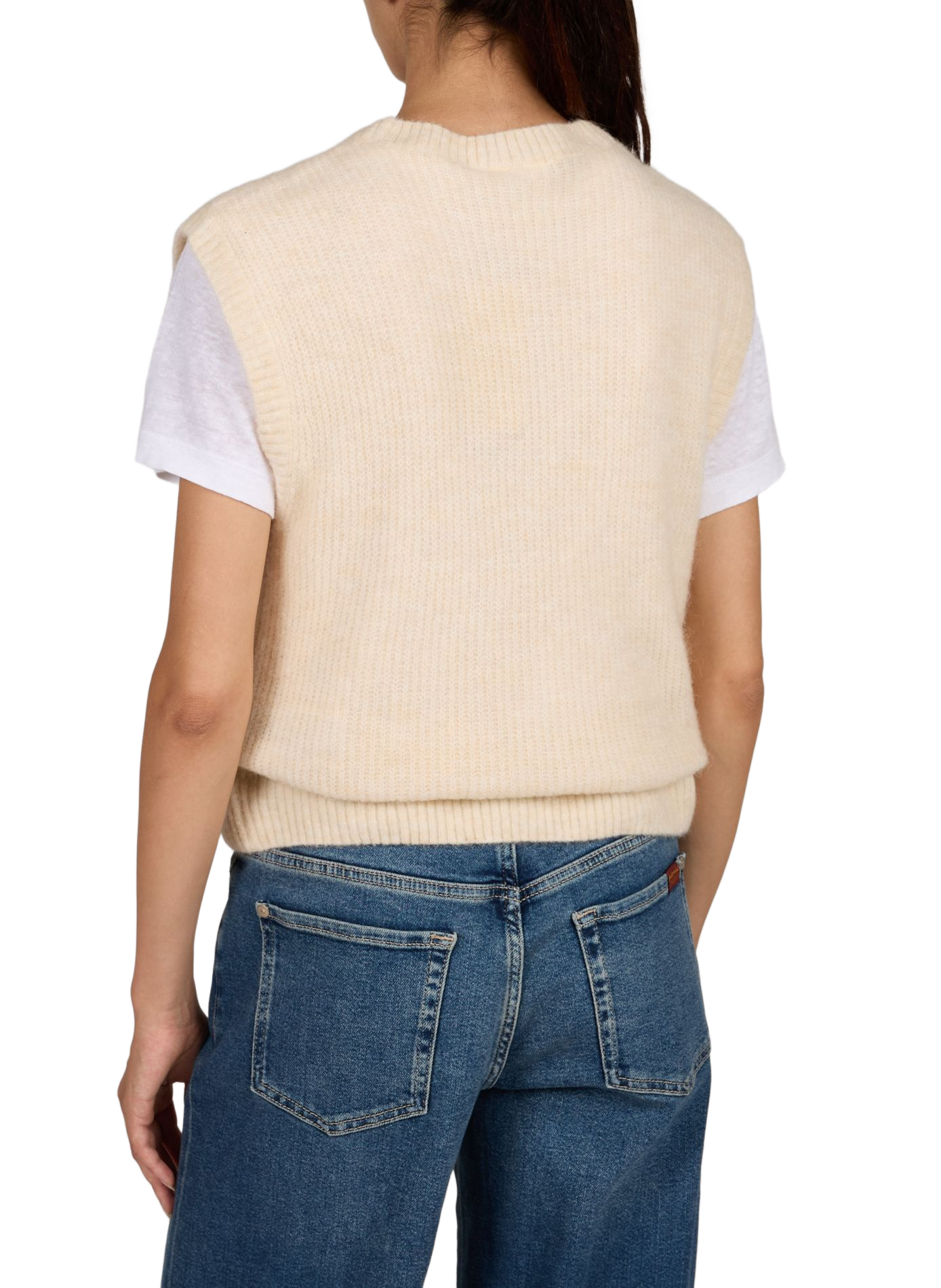 Gerader ärmelloser Pullover VILA Beige