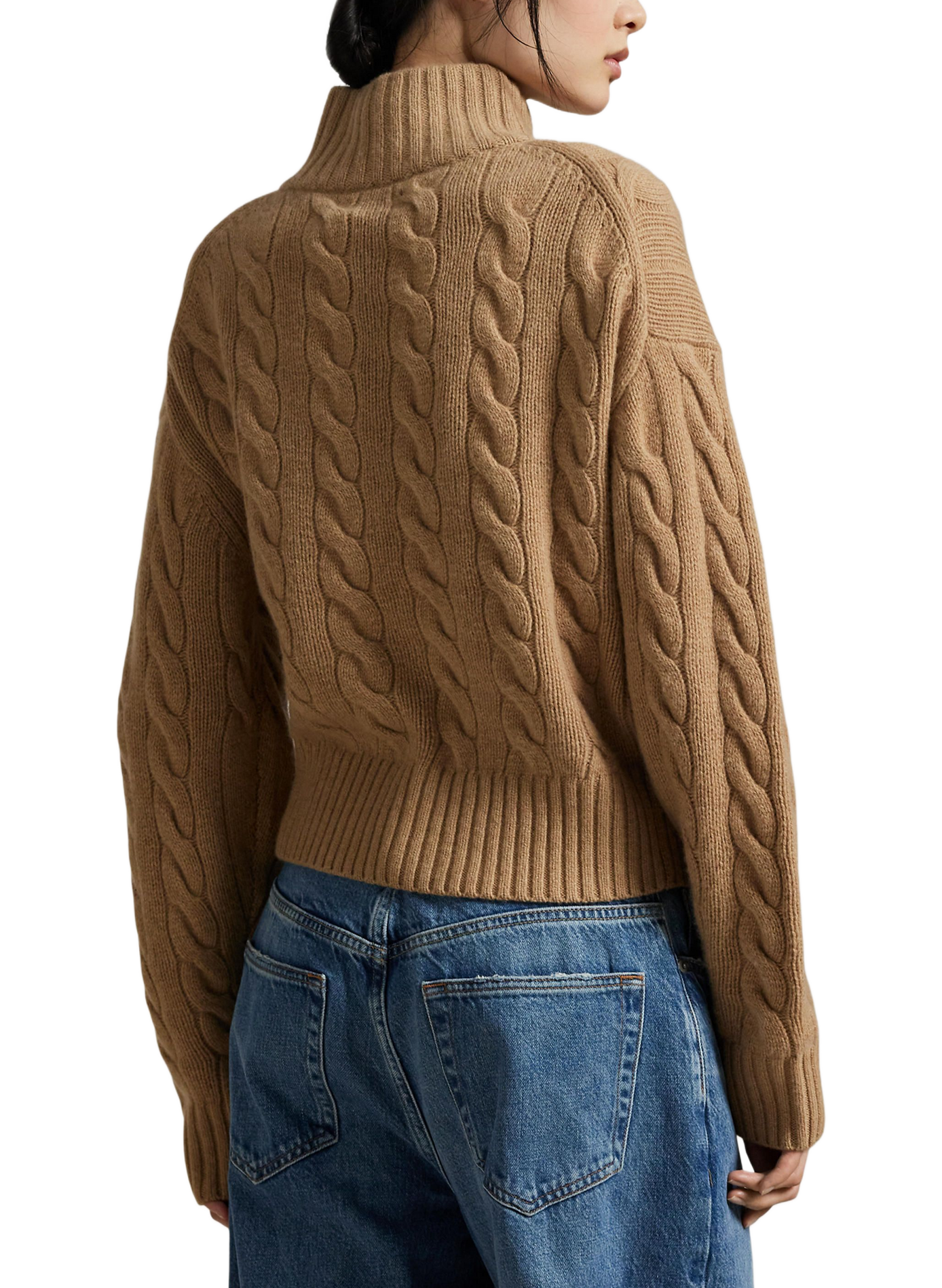 Wool and cashmere zip-neck sweater POLO RALPH LAUREN Beige