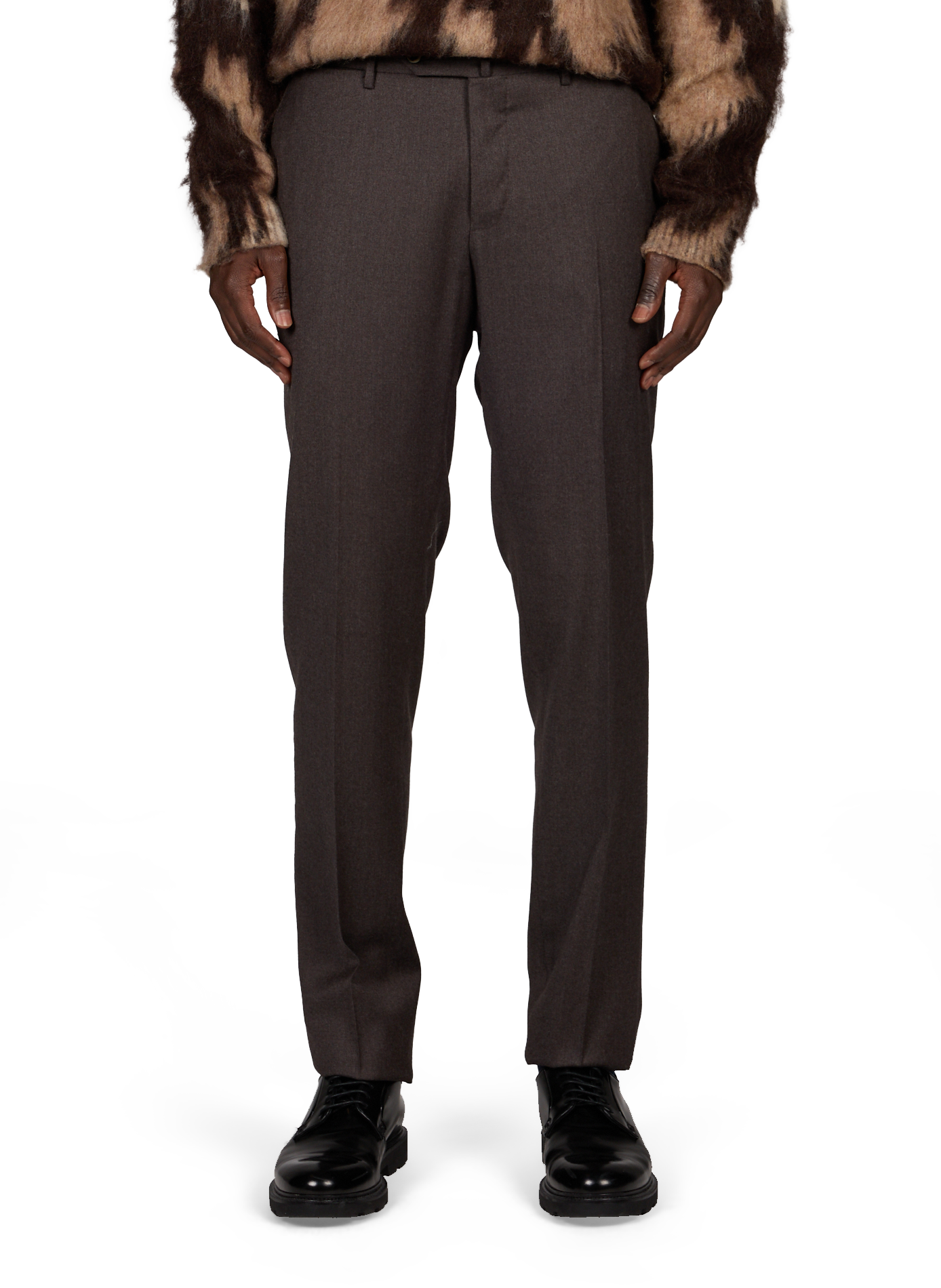 Slim-Fit Virgin Wool Trousers | Brown PT01 Men