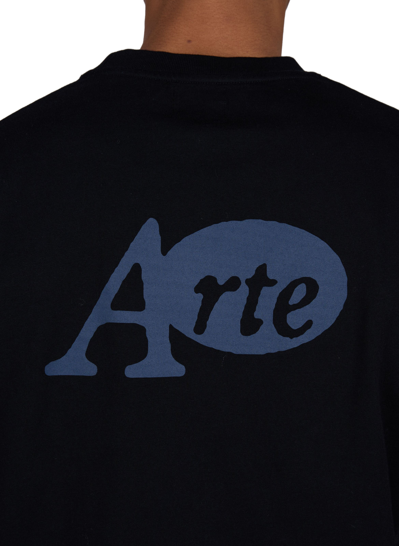 Straight fit round neck printed cotton T-shirt ARTE ANTWERP Black