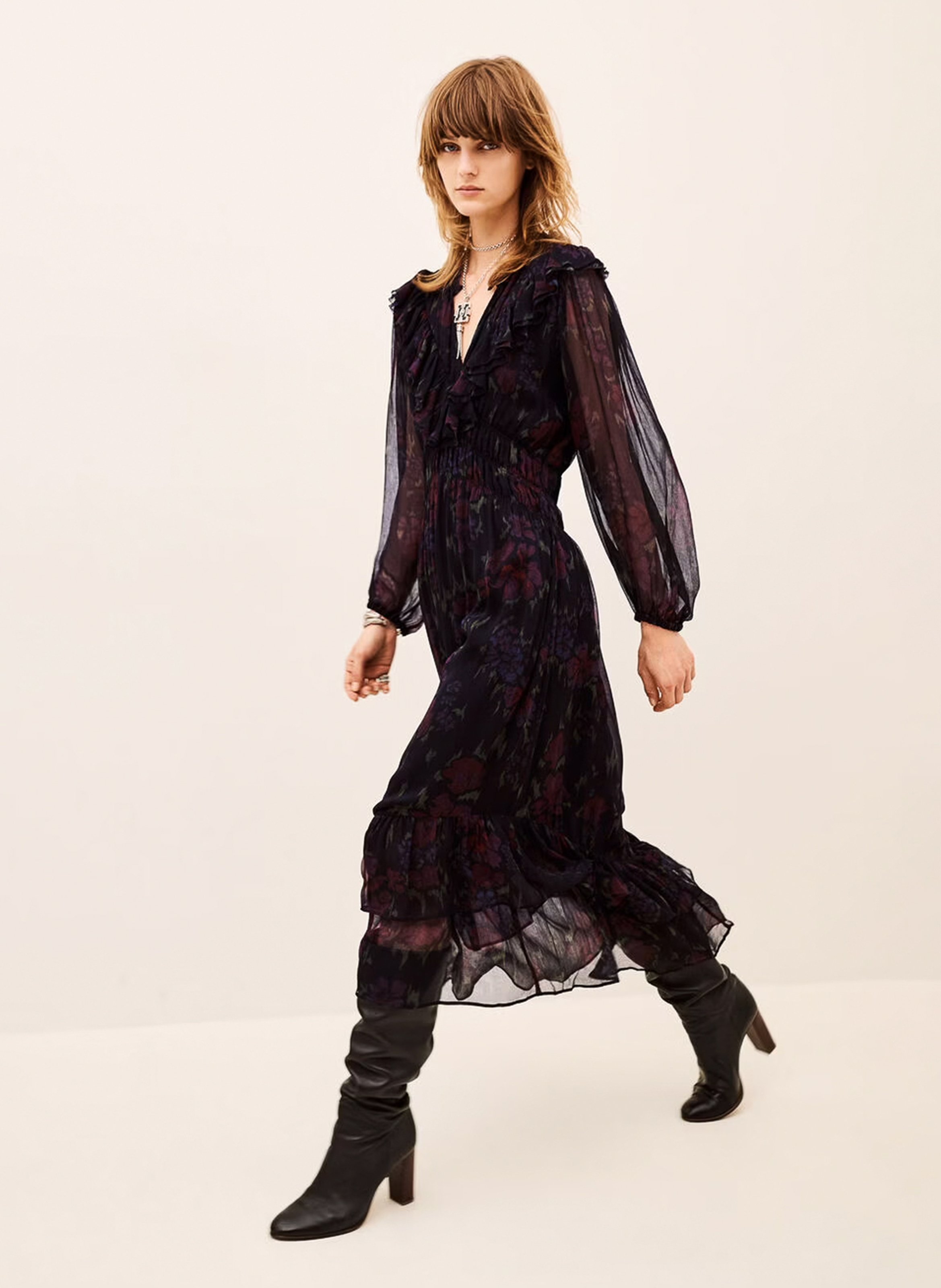 Robe ample à volants dova BA&SH Zwart