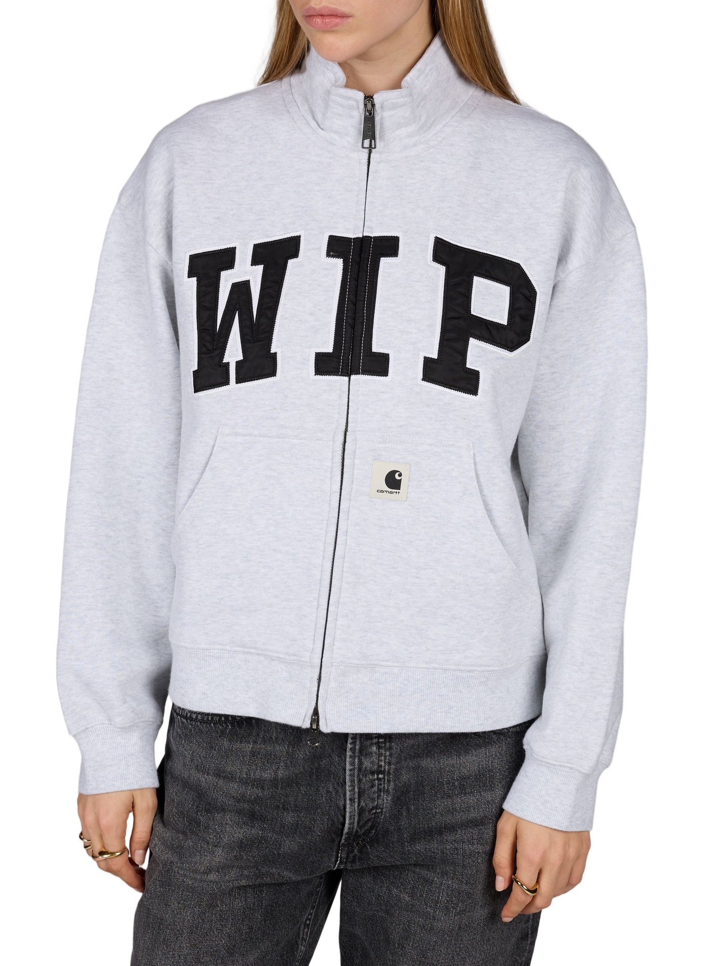 Zip-up high-neck sweatshirt in cotton blend CARHARTT WIP Grey