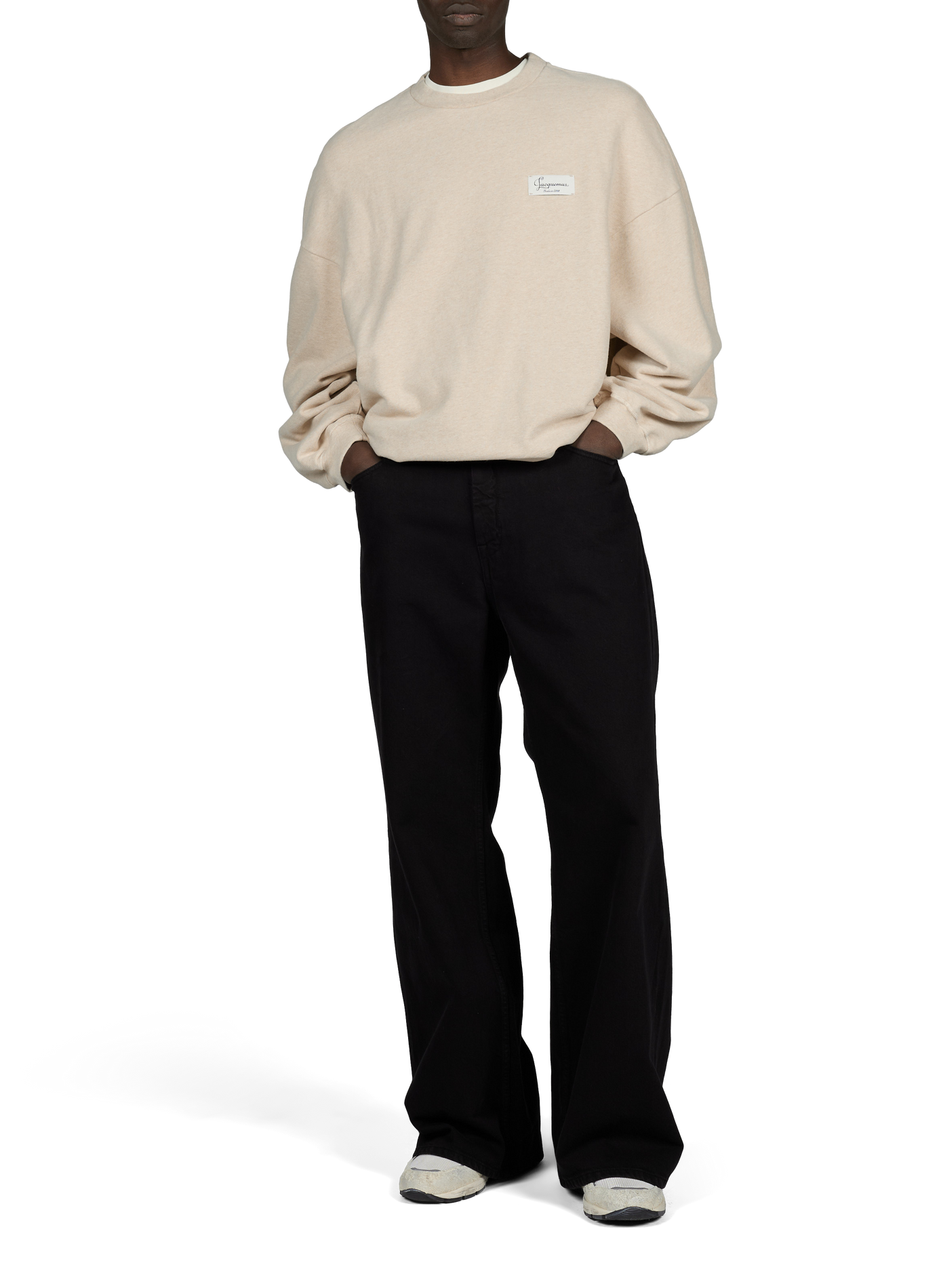 Ruime Montaigne-sweater met ronde hals van katoen JACQUEMUS Beige