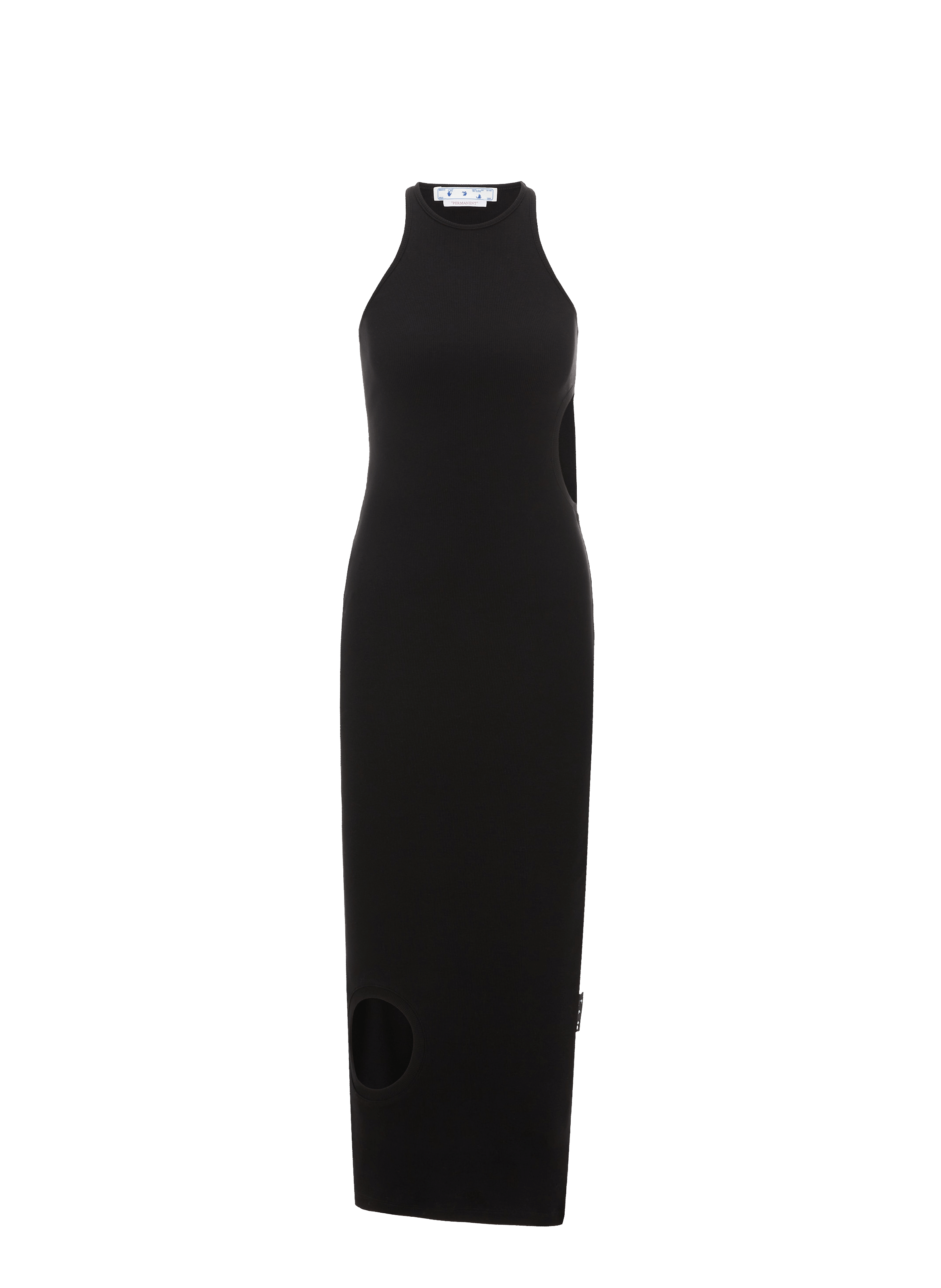 OFF-WHITE Robe maxi en maille côtelée Noir
