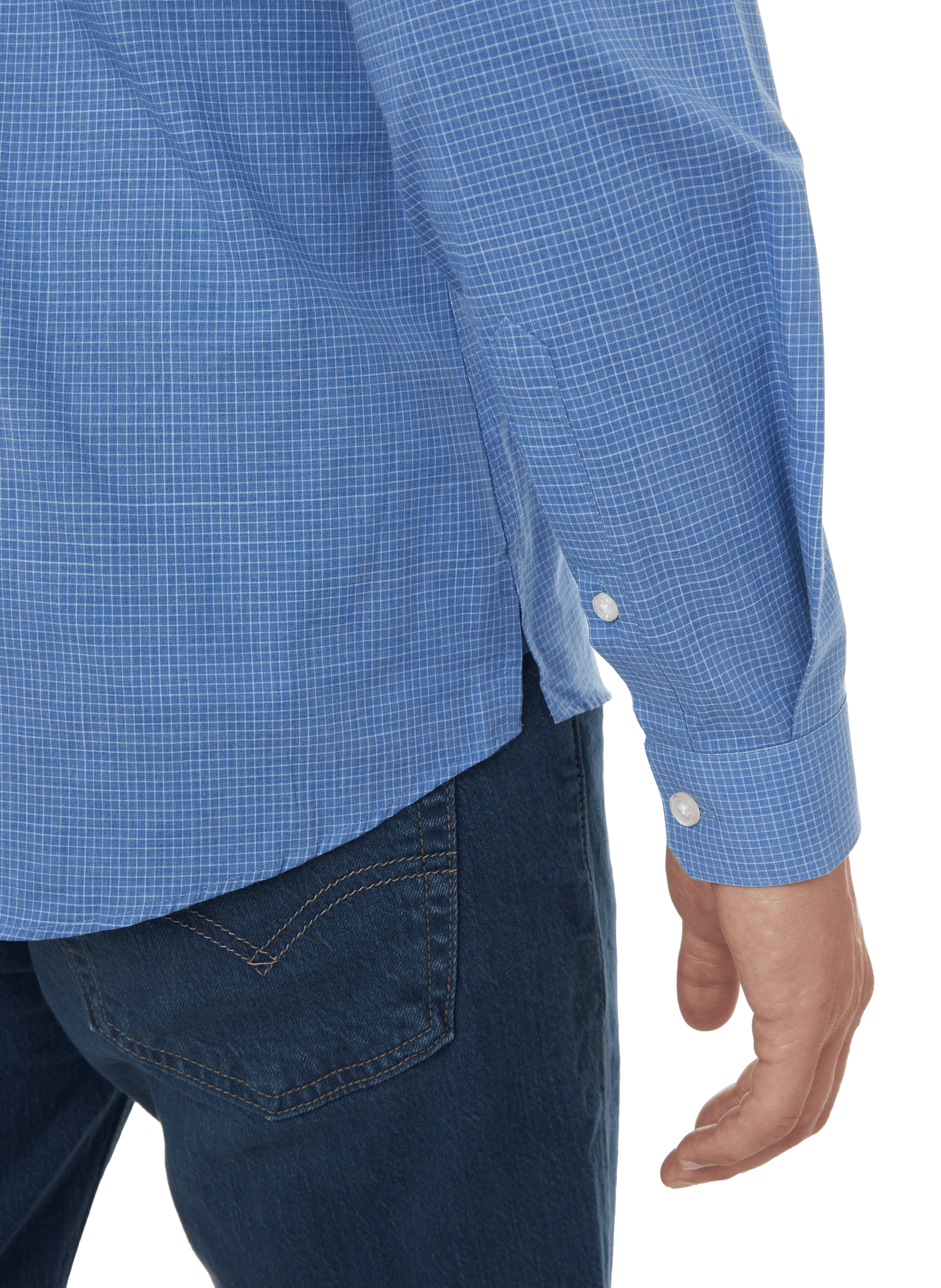 Chemise à carreaux en popeline de coton AU PRINTEMPS PARIS Bleu