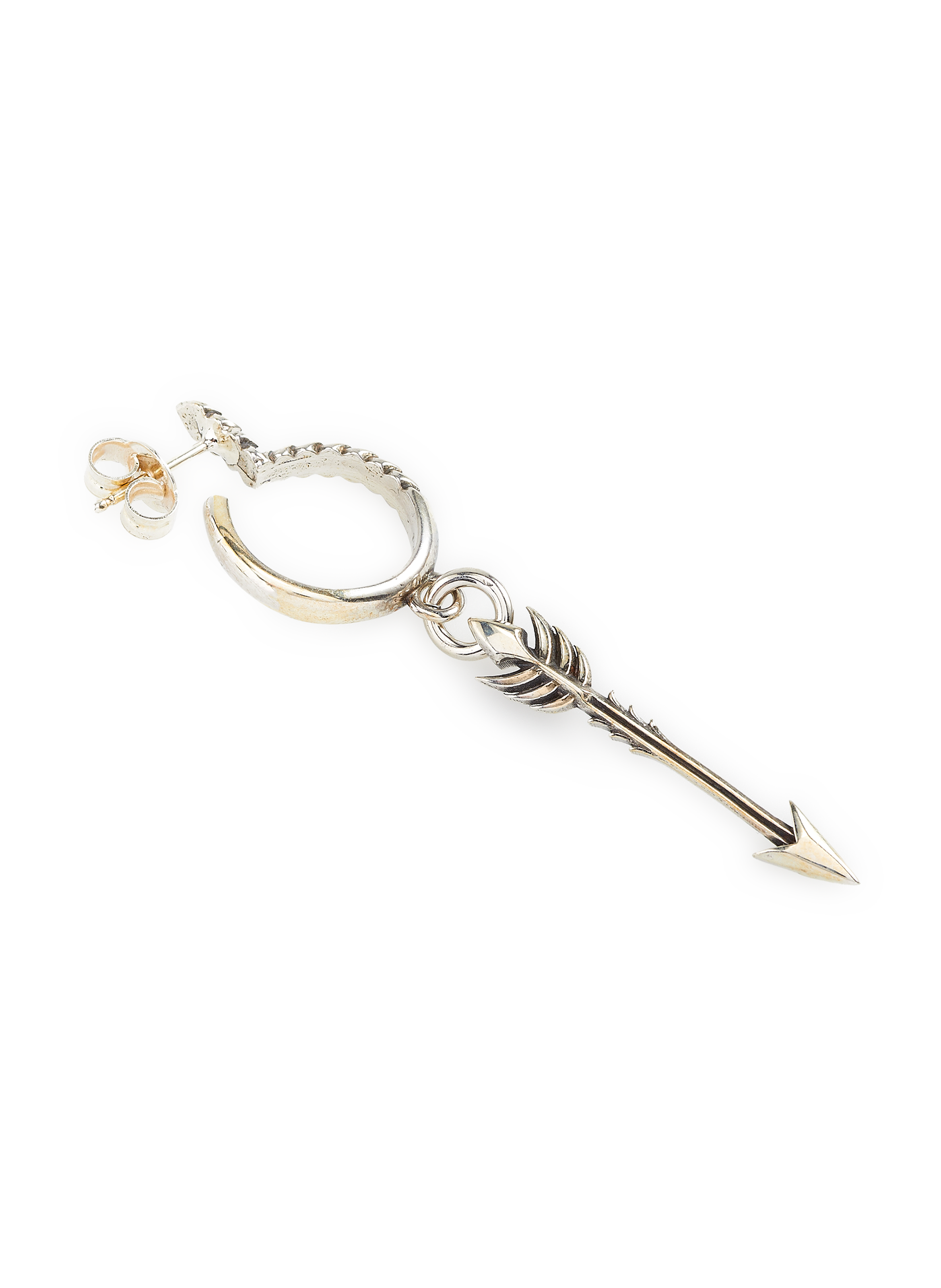 Boucle d'oreille flèche en argent