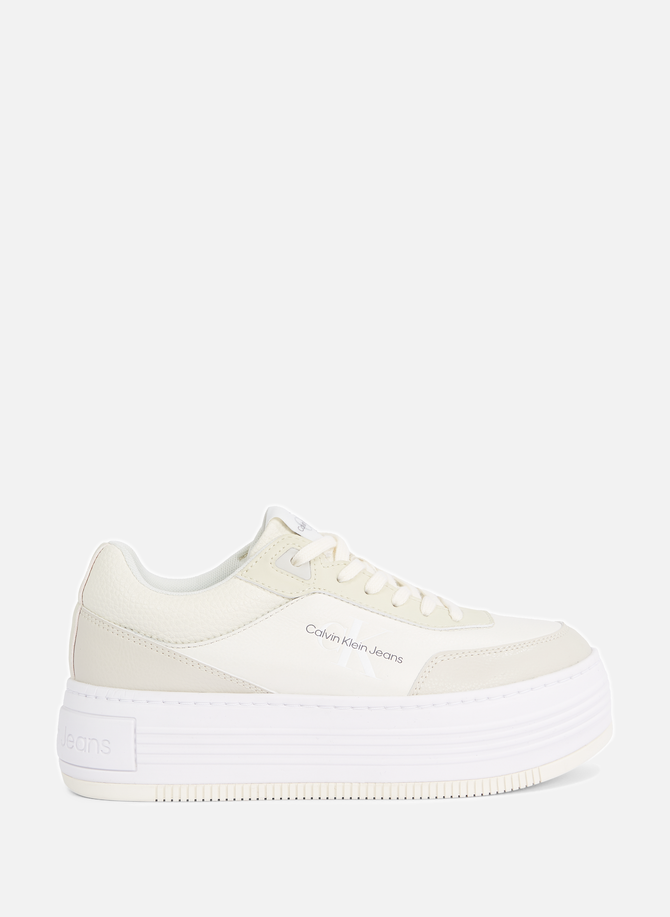 CALVIN KLEIN leather wedge sneakers