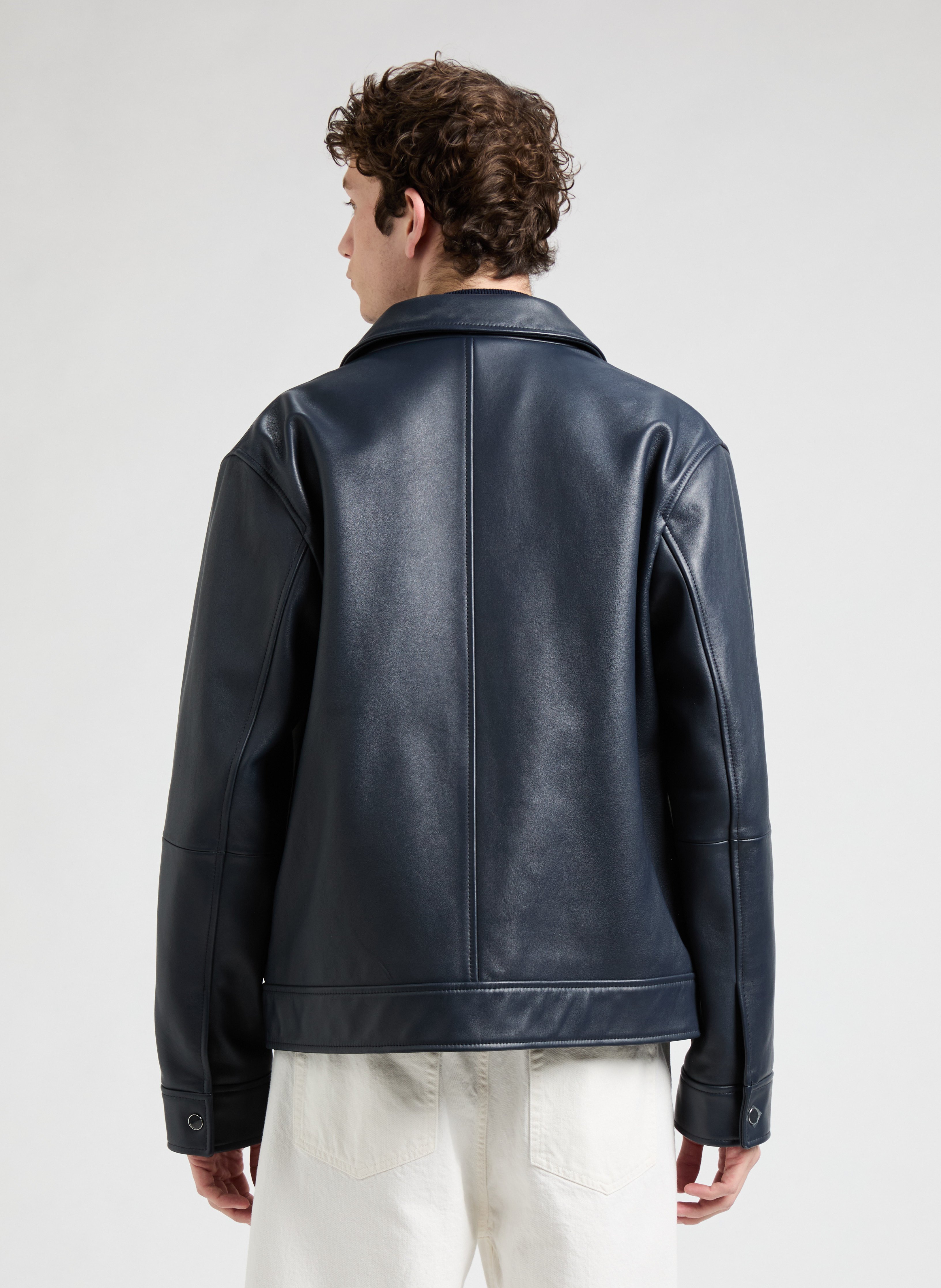 Fool leather jacket SAISON 1865 Blue