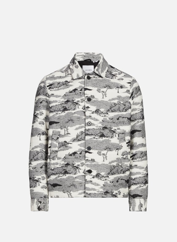 Jacquard blended cotton jacket White by LES DEUX LES DEUX Jacquard blended cotton jacket White