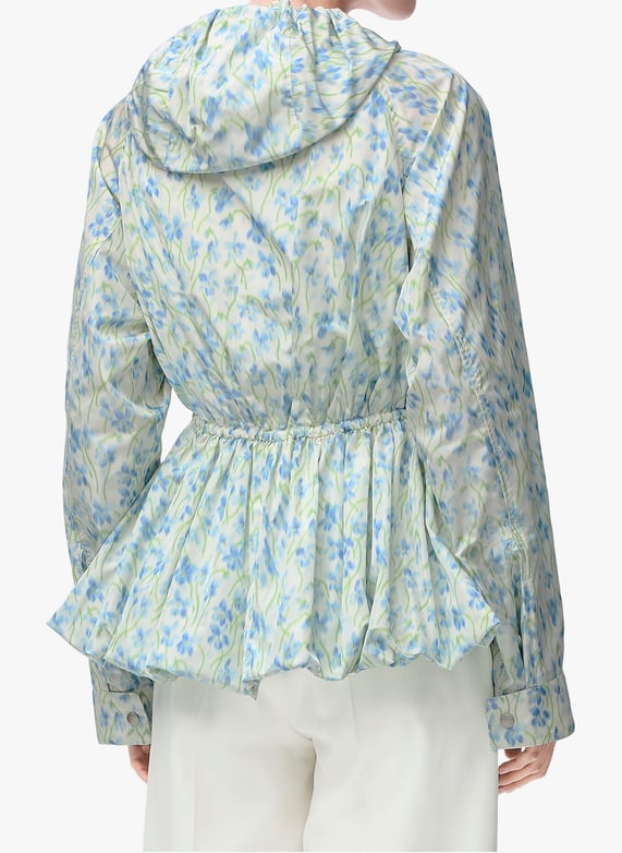 Veste à capuche en taffetas de soie mélangée | Bleu by LOEWE Veste à capuche en taffetas de soie mélangée Bleu