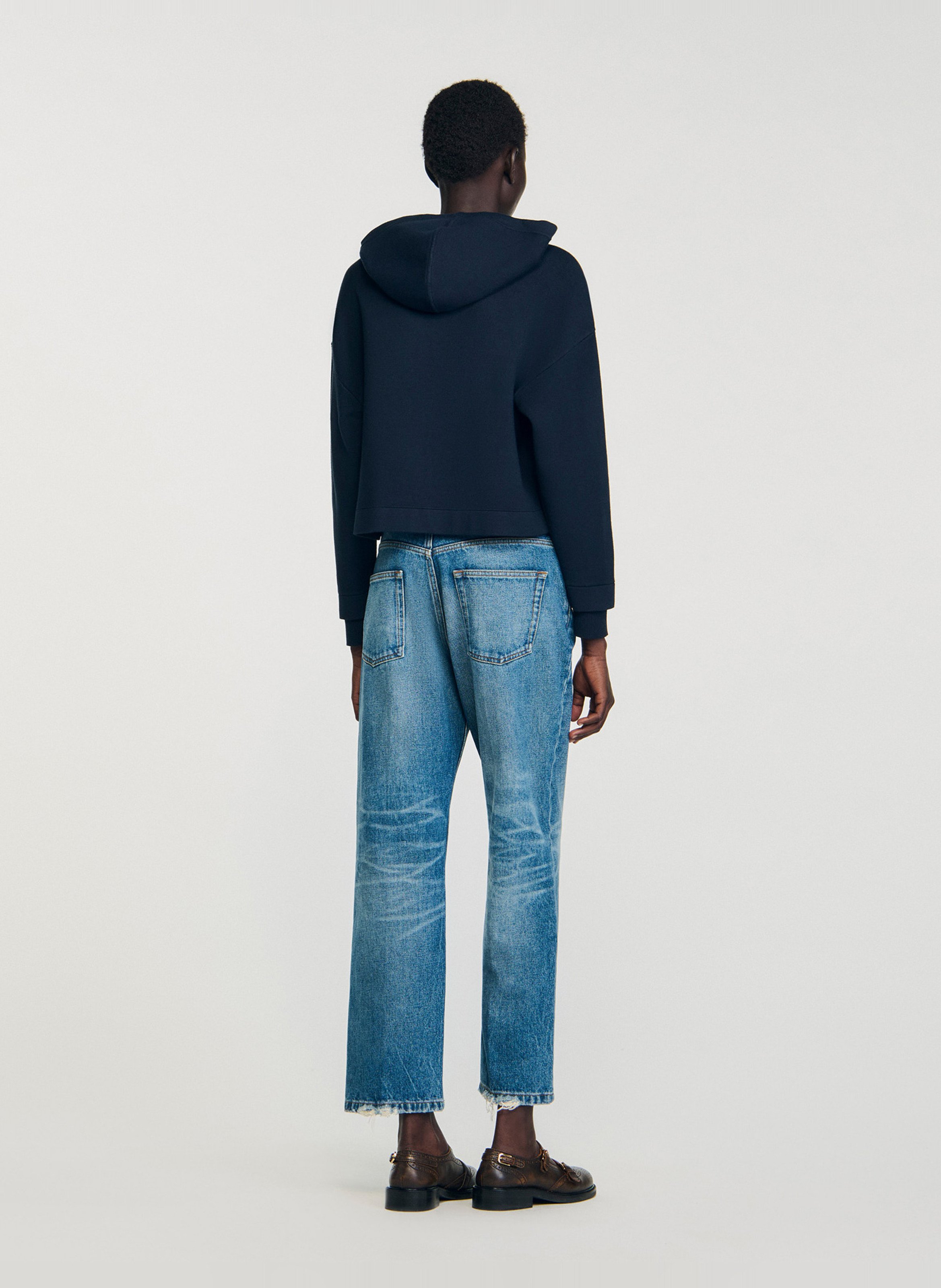 Sweat zippé à capuche SANDRO Bleu