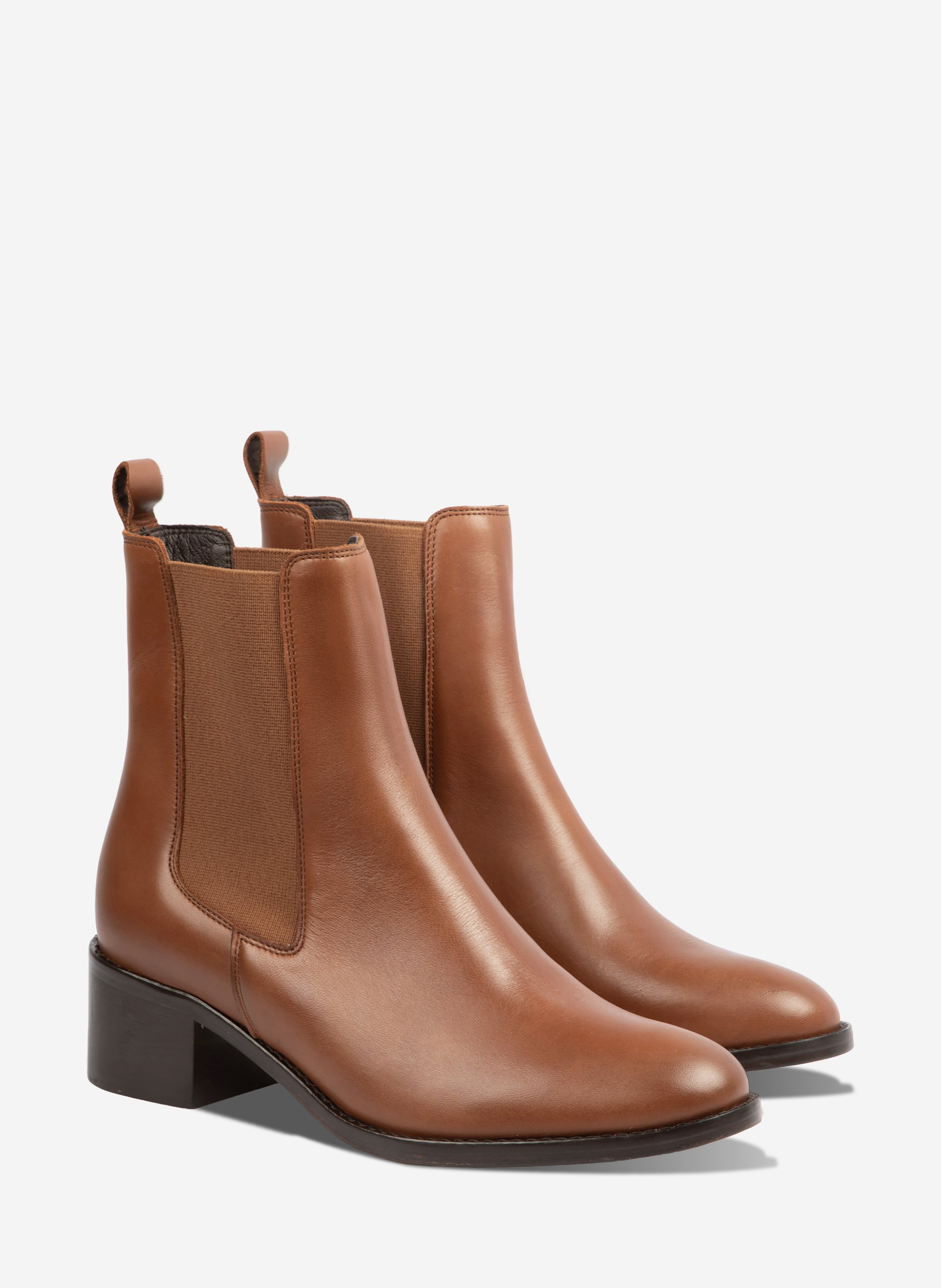 Bottines chelsea juliette cuir JULES & JENN Marron