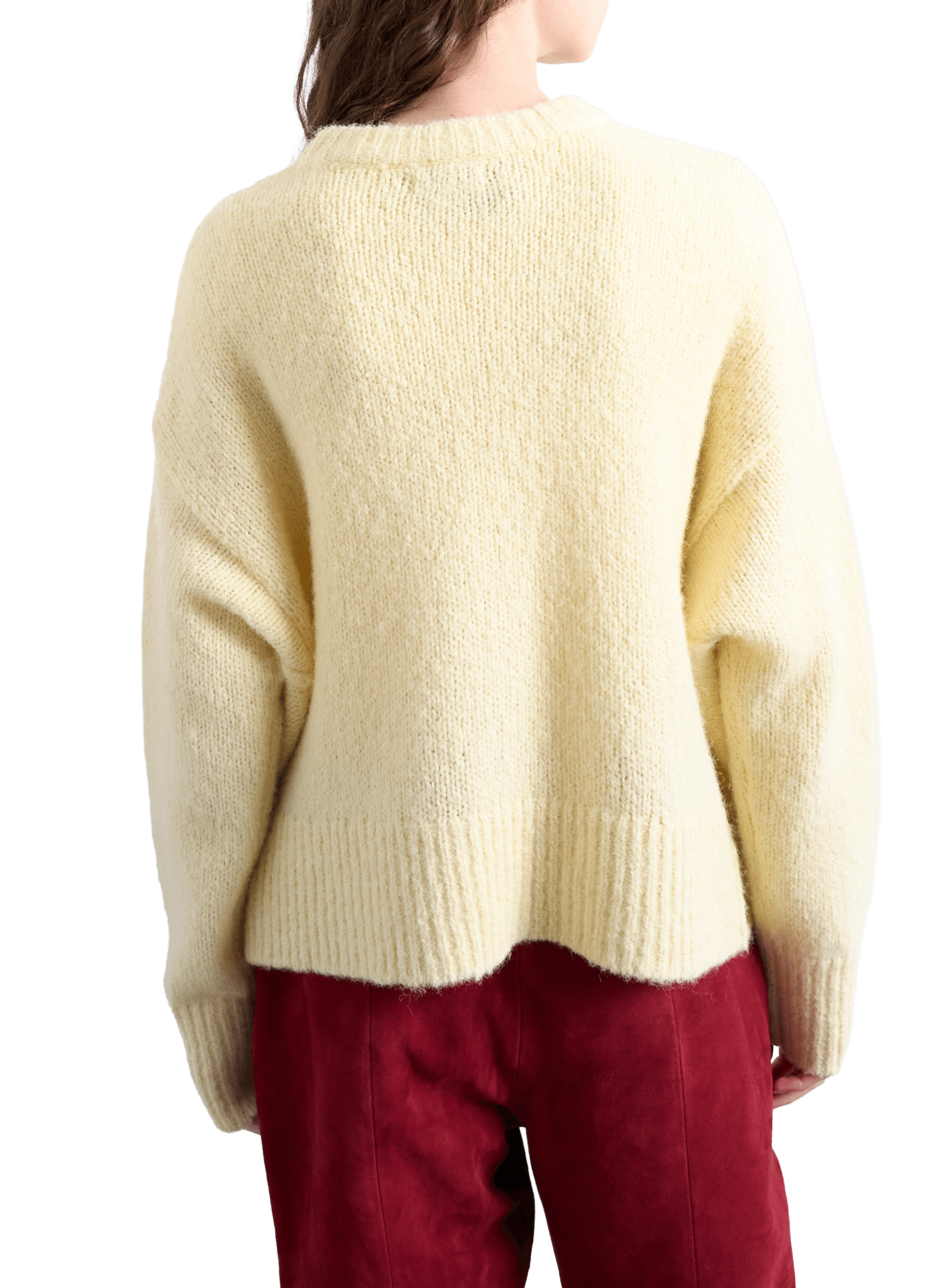 Pull col rond en maille TOPSHOP Jaune