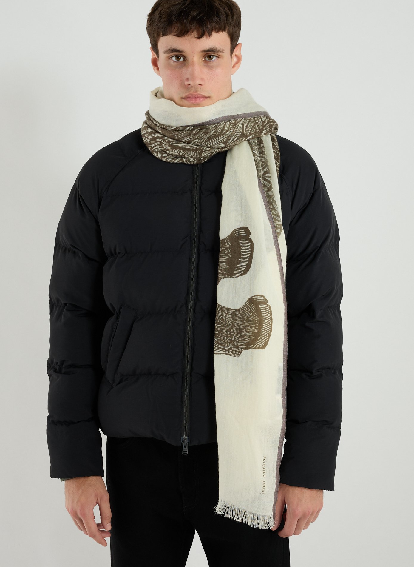 Foulard imprimé en laine INOUI EDITIONS Blanc