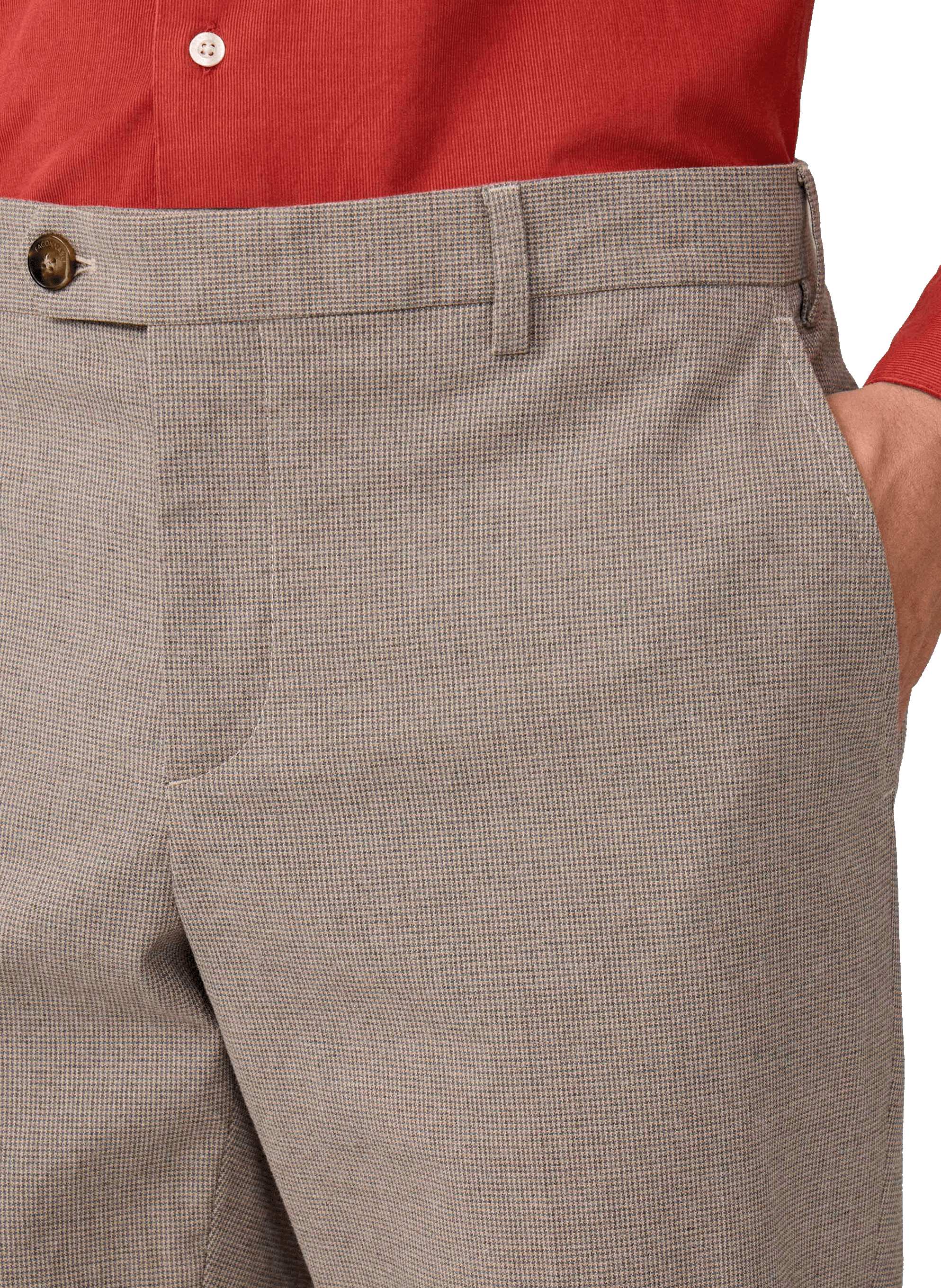 Pantalon Prince de Galles coupe droite FACONNABLE Beige