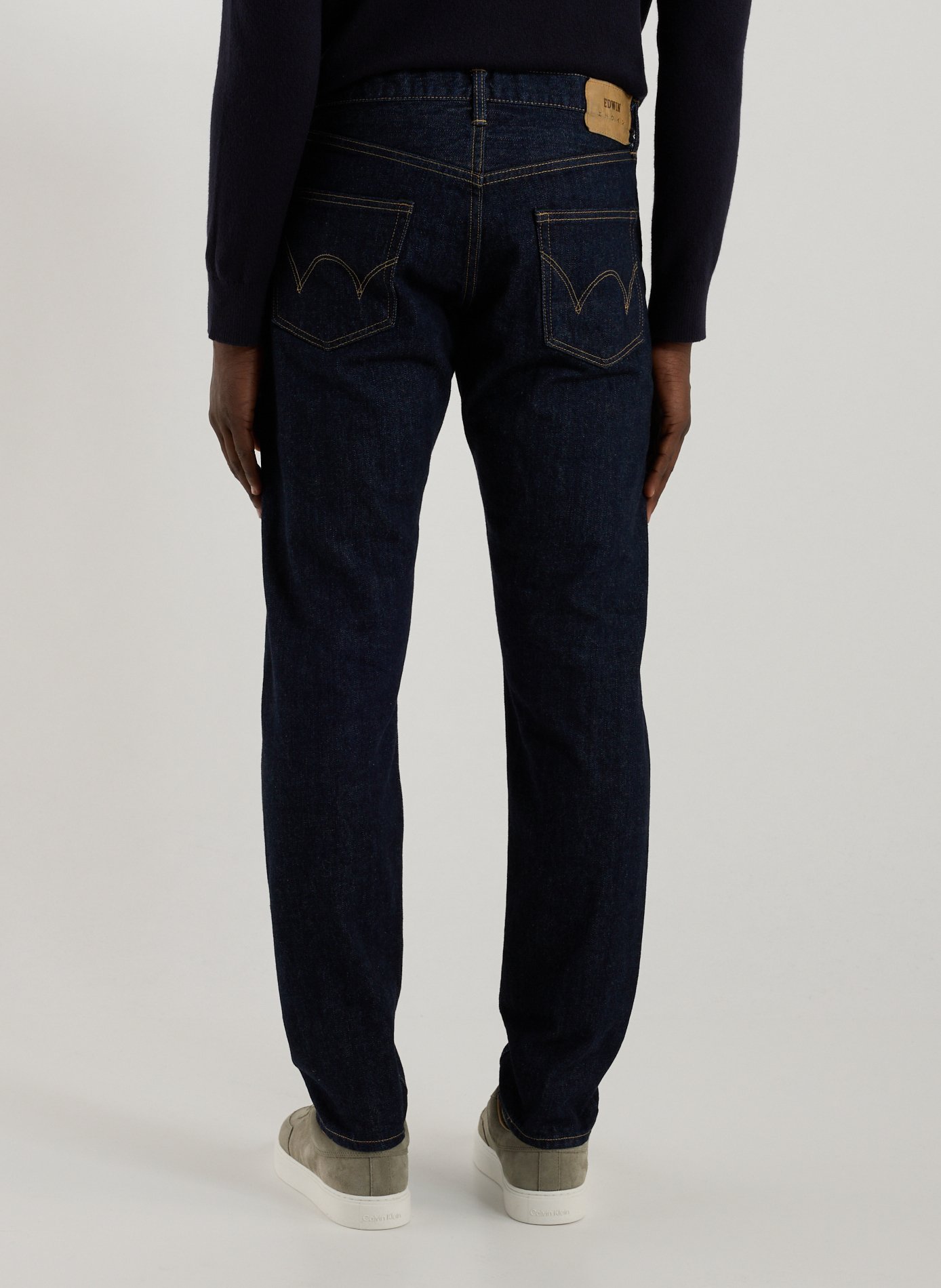 Straight cotton jeans EDWIN Blue